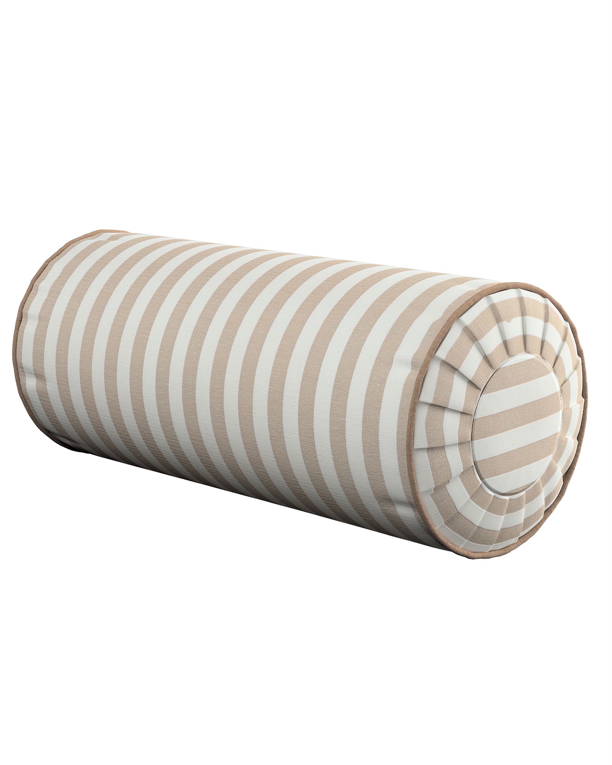 Nackenrolle mit Falten Farbe beige Stoff gemustert