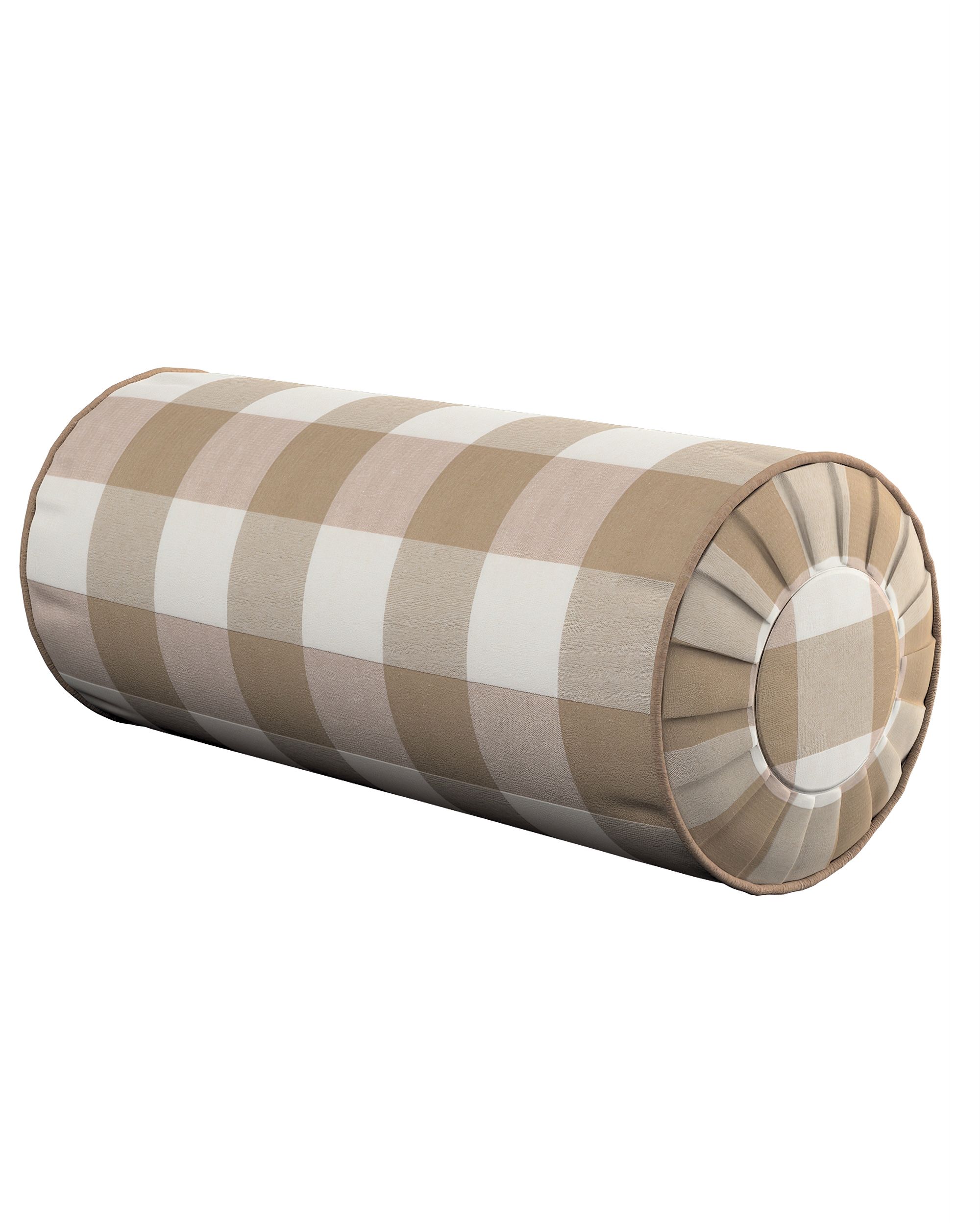 Nackenrolle mit Falten Farbe beige Stoff gemustert