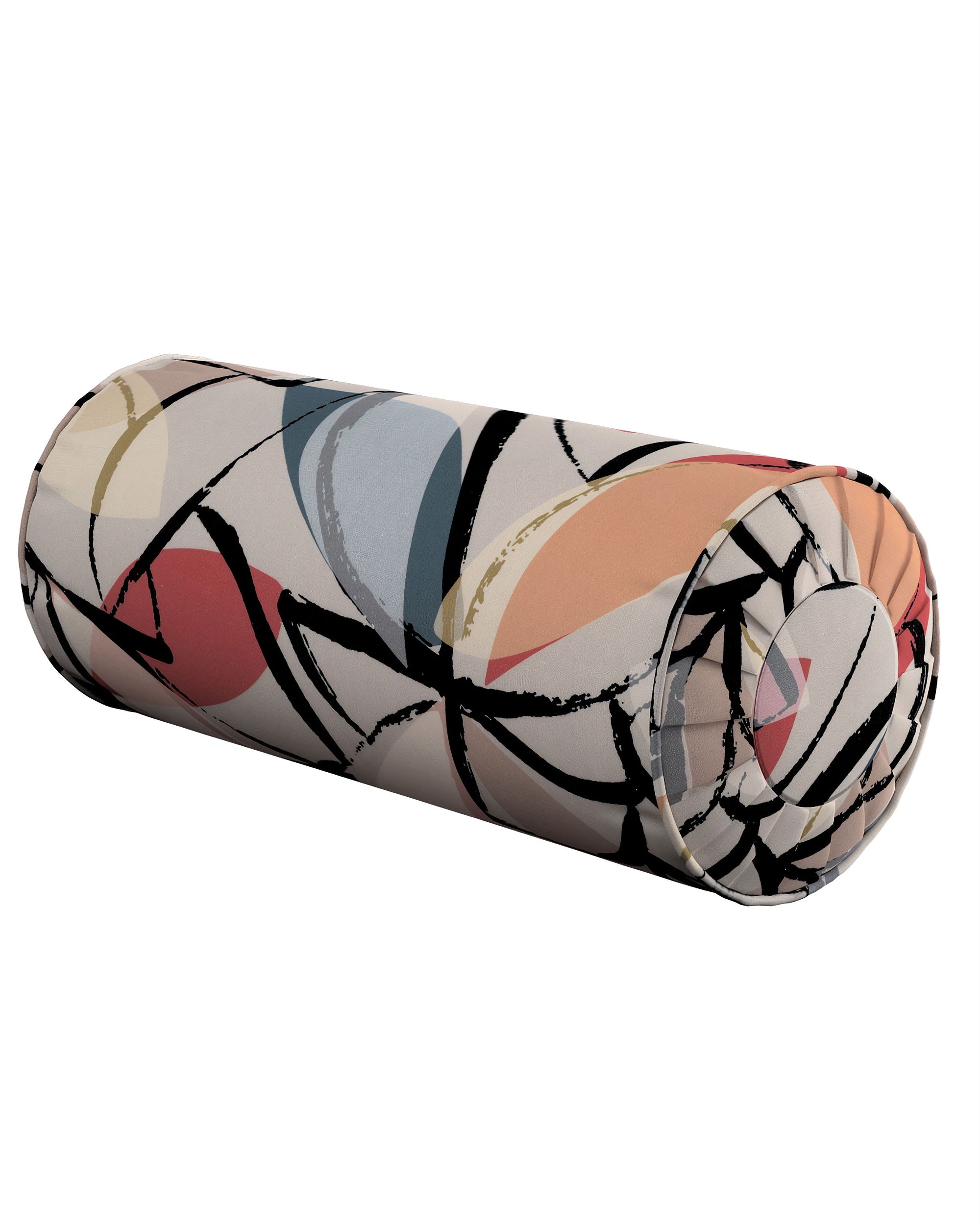 Nackenrolle mit Falten Farbe bunt Stoff gemustert