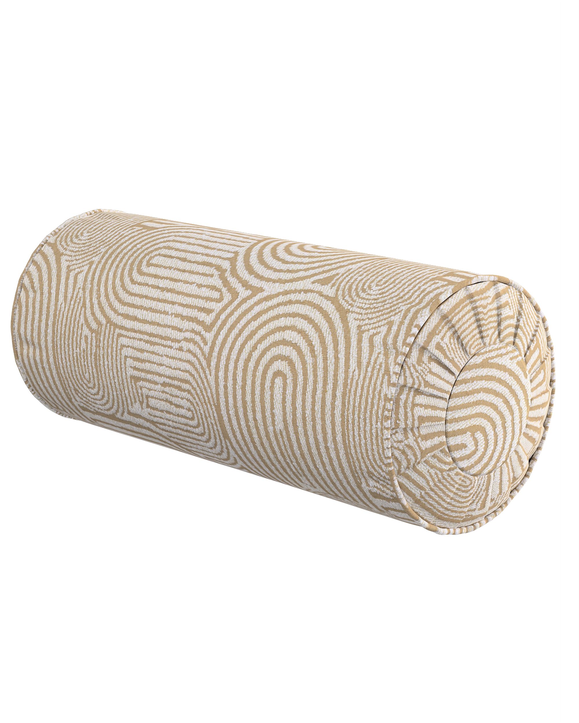 Nackenrolle mit Falten Farbe beige Stoff strukturiert, gemustert