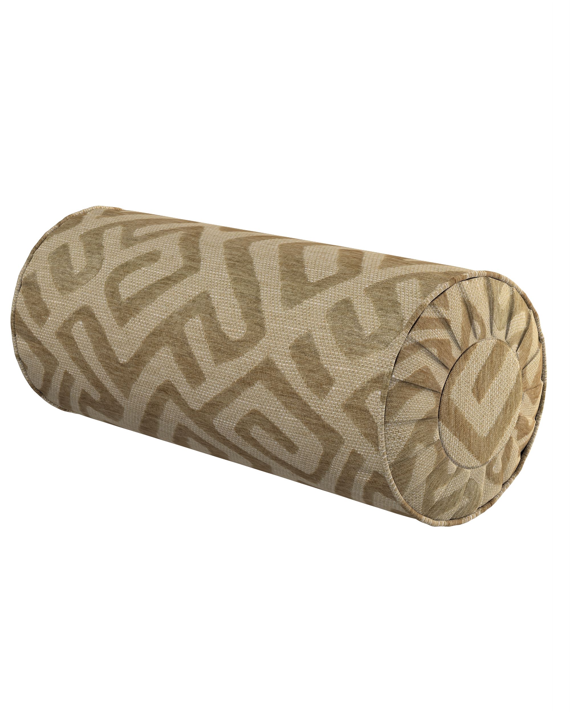 Nackenrolle mit Falten Farbe beige Stoff strukturiert, gemustert