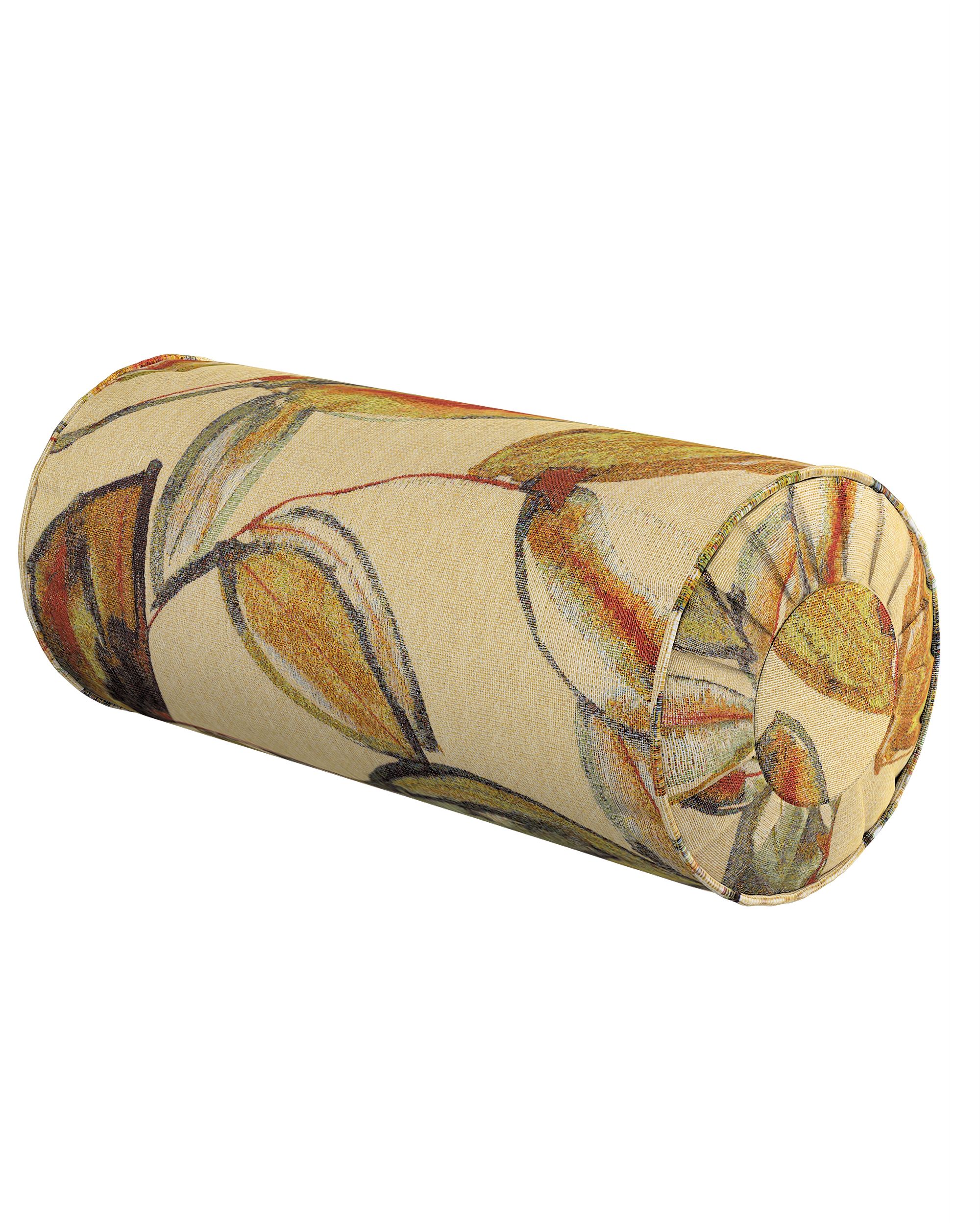 Nackenrolle mit Falten Farbe beige Stoff strukturiert, gemustert