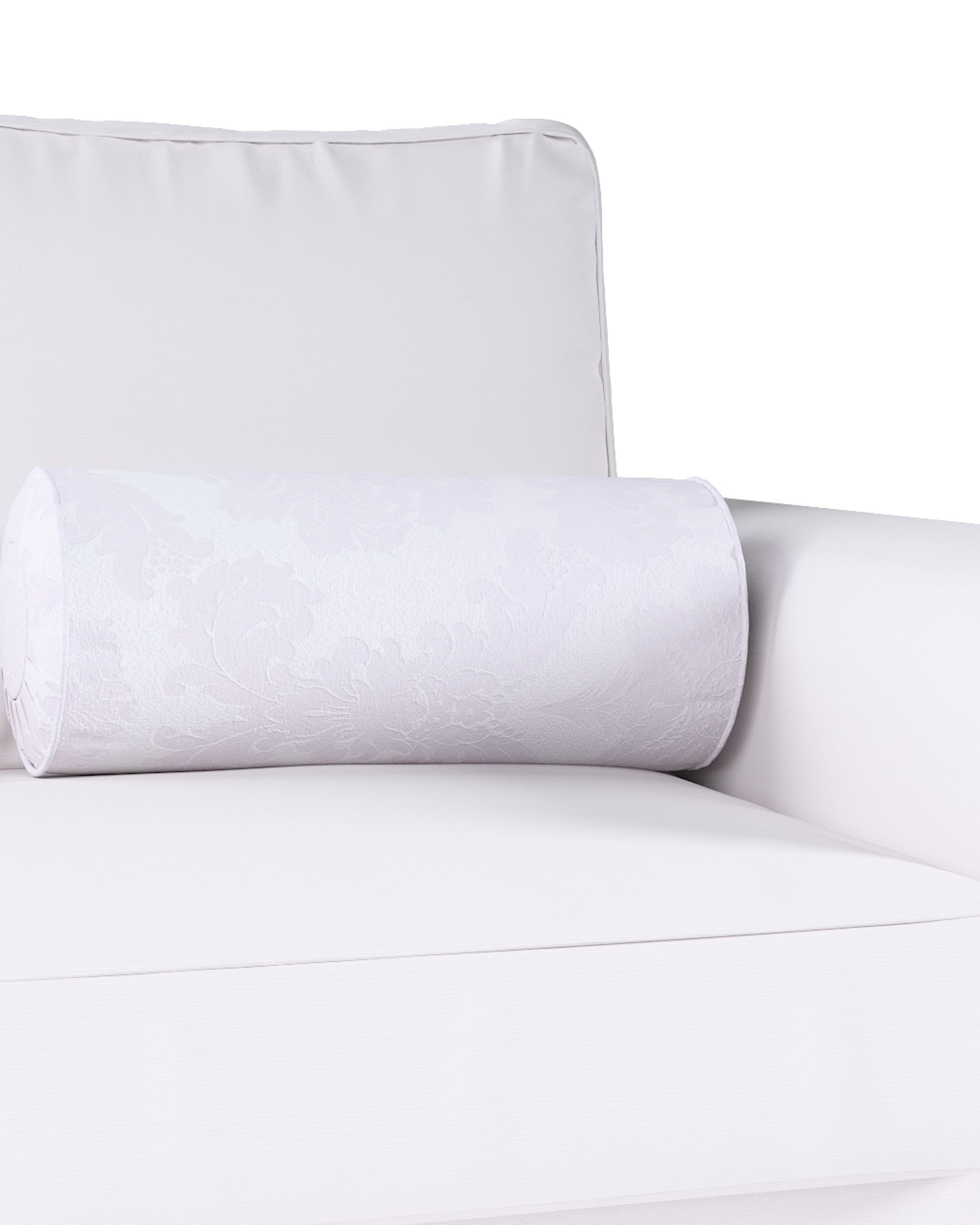 Nackenrolle mit Falten Farbe weiß Stoff glänzend, strukturiert, gemustert (hover)