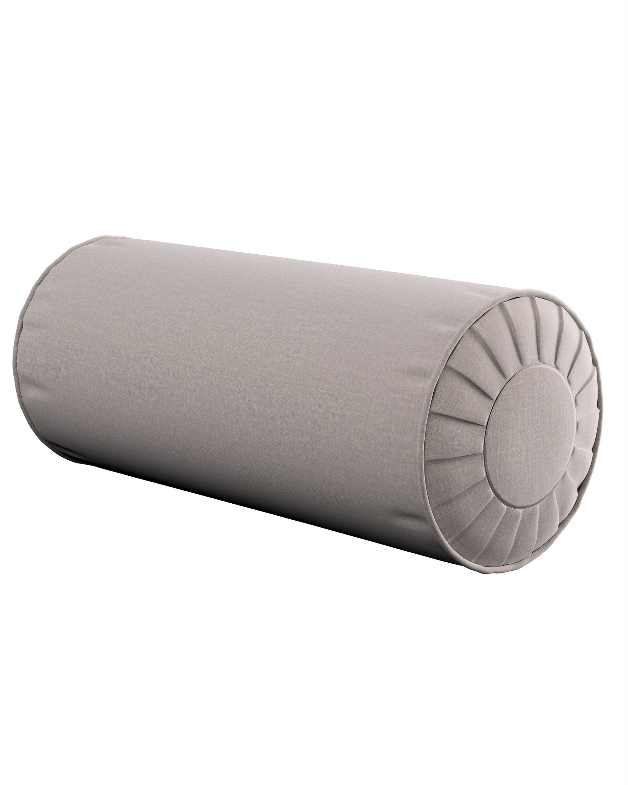 Nackenrolle mit Falten Farbe beige Stoff samt