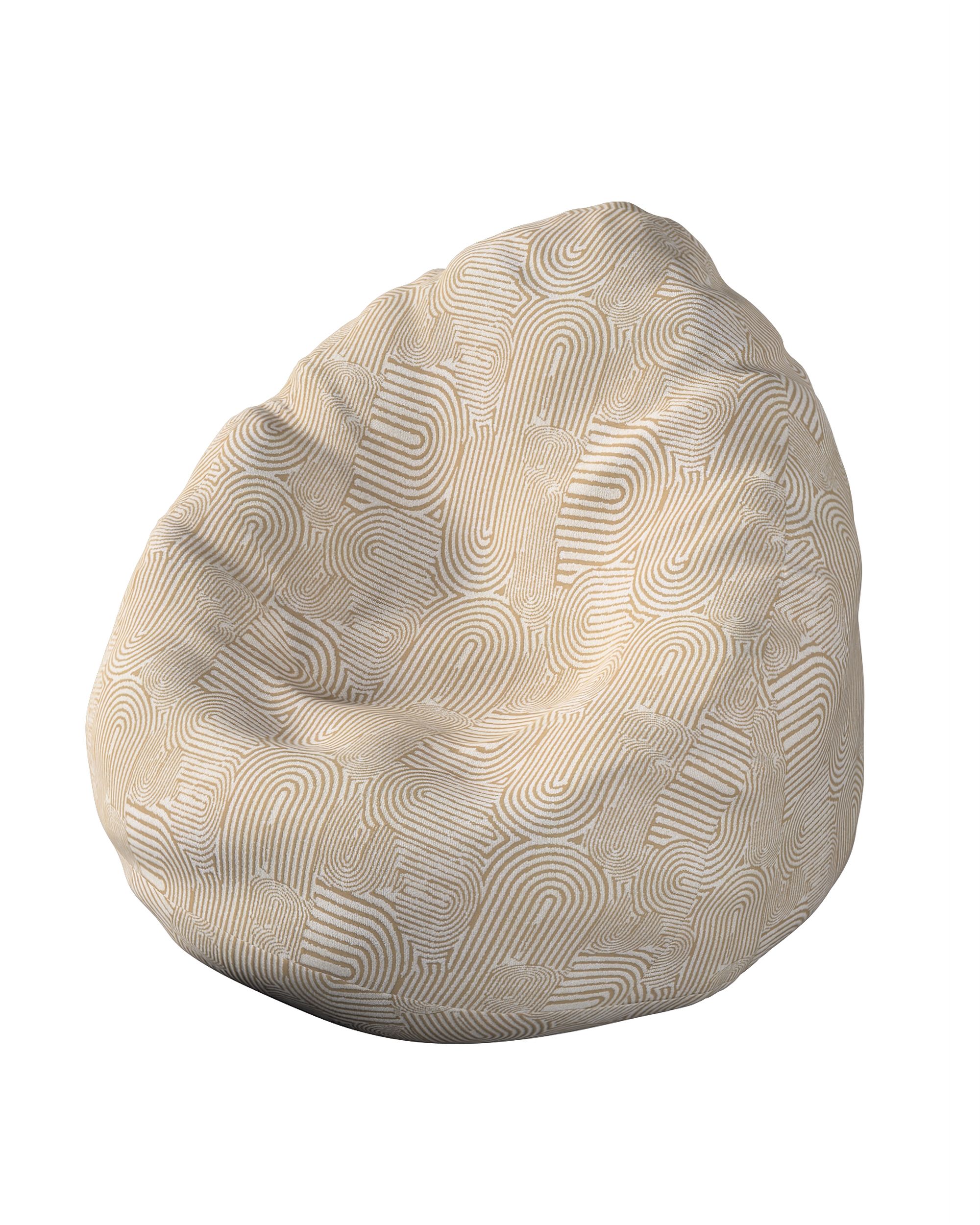Sitzsack Farbe beige Stoff strukturiert, gemustert