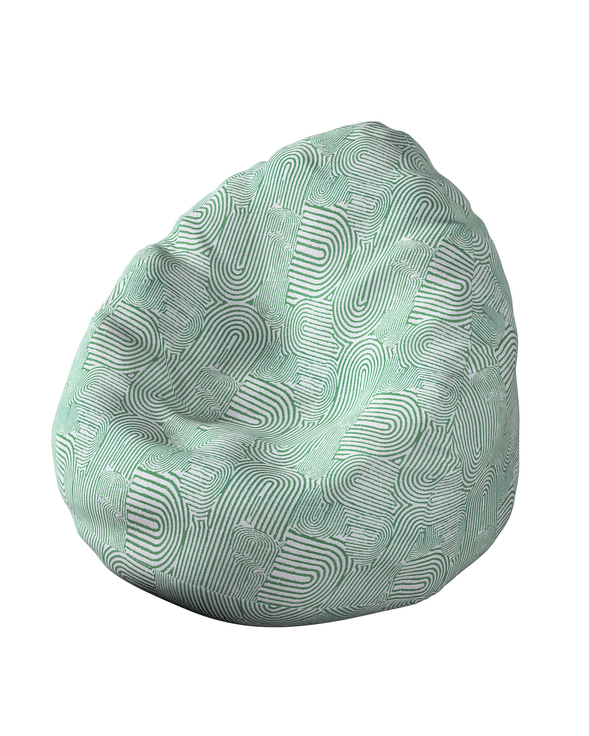 Sitzsack Farbe grün Stoff strukturiert, gemustert