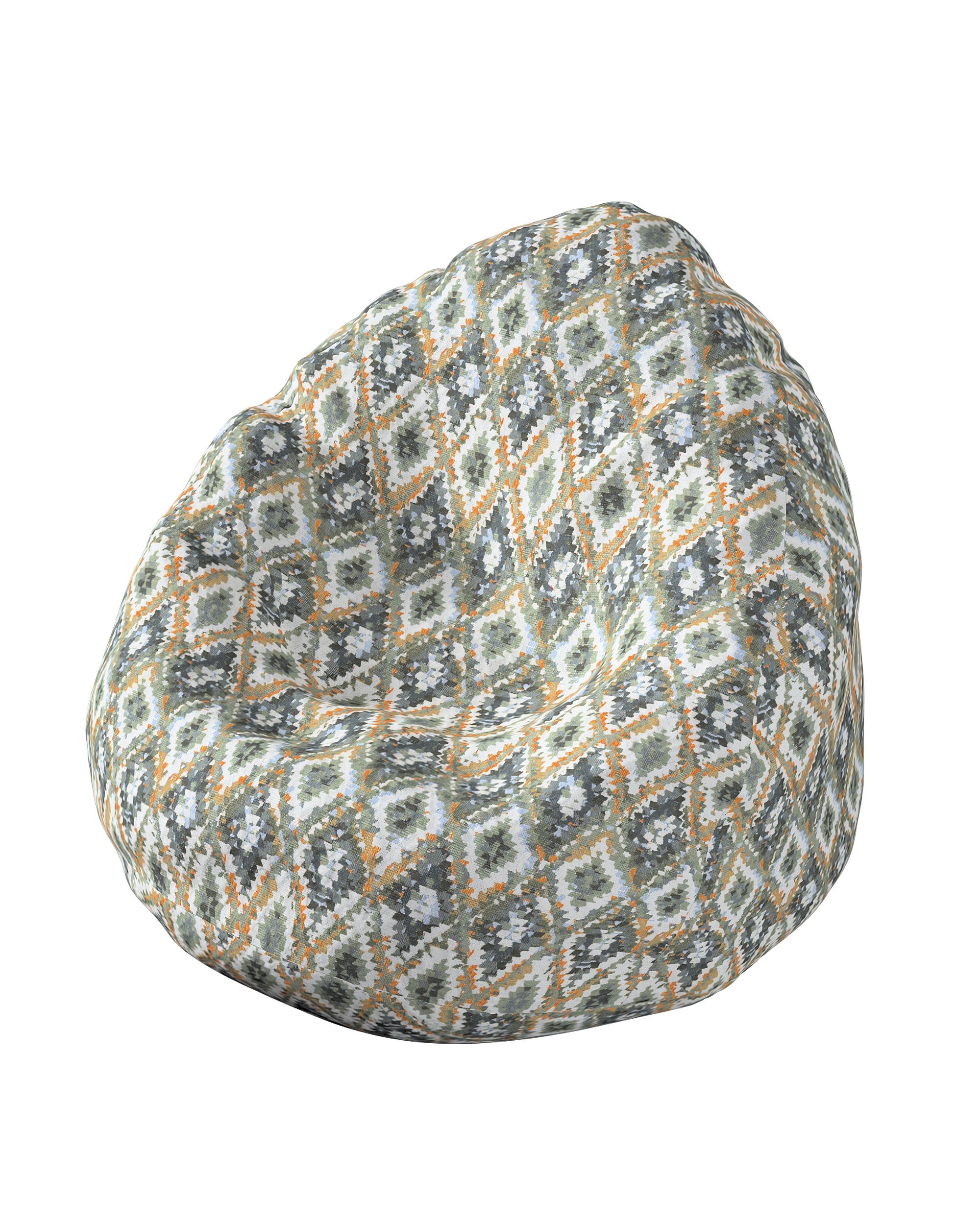Sitzsack Farbe blau Stoff strukturiert, gemustert