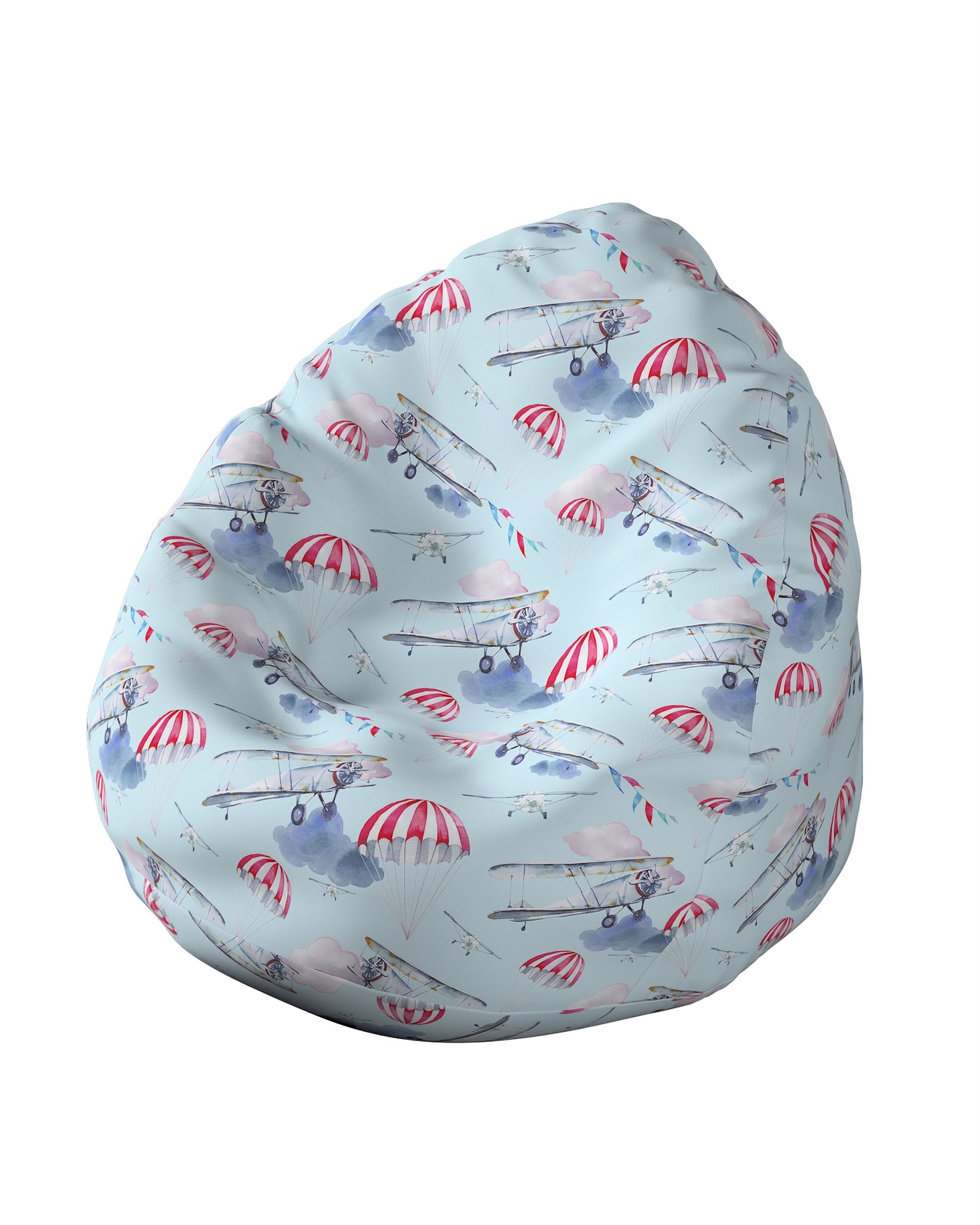 Sitzsack Farbe blau Stoff gemustert