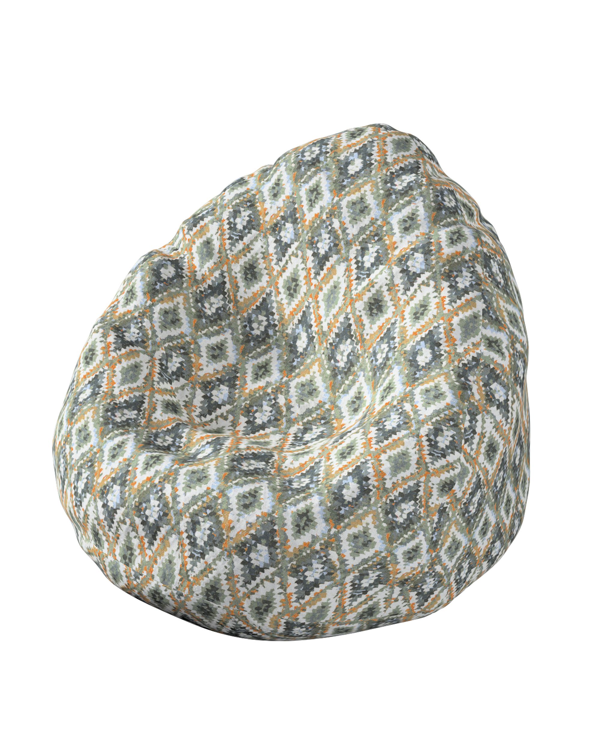 Sitzsack Farbe blau Stoff strukturiert, gemustert