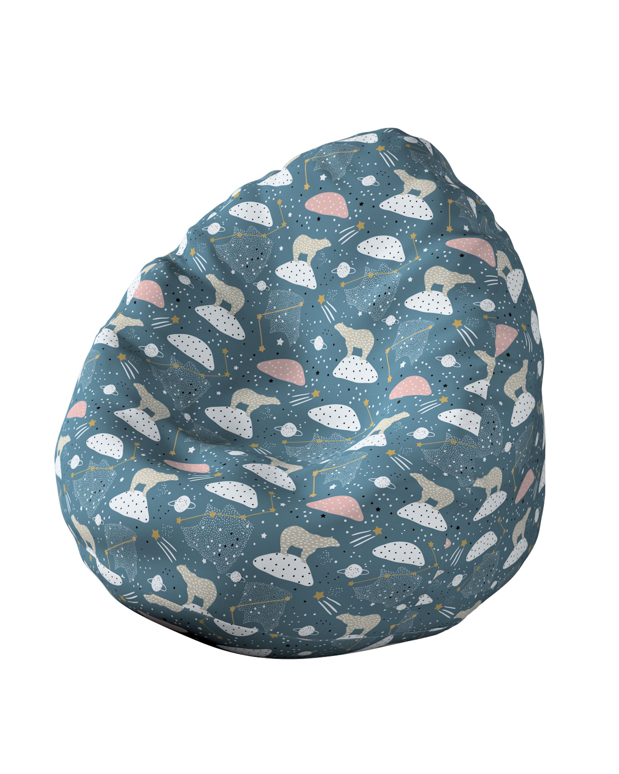 Sitzsack Farbe blau Stoff gemustert