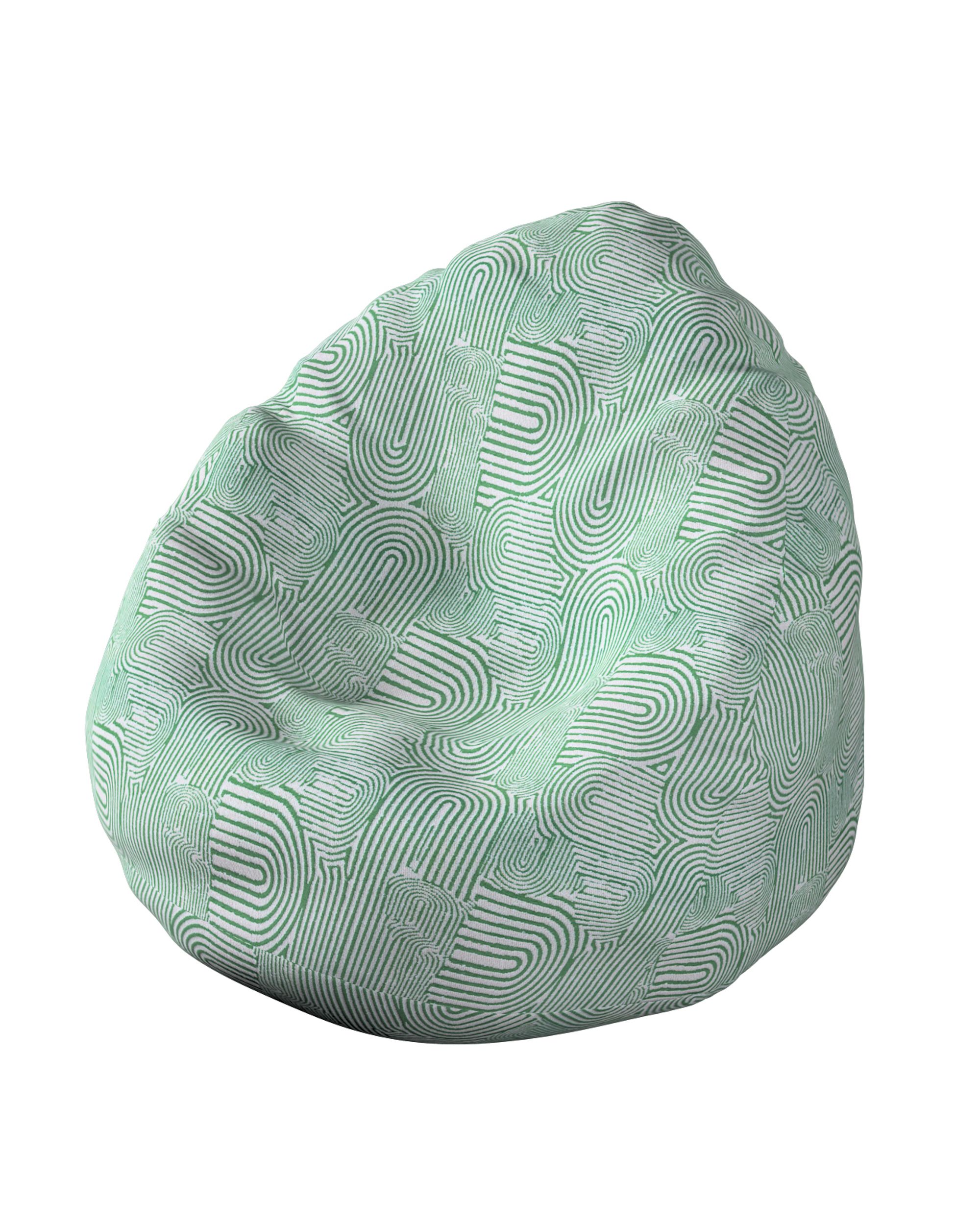 Sitzsack Farbe grün Stoff strukturiert, gemustert