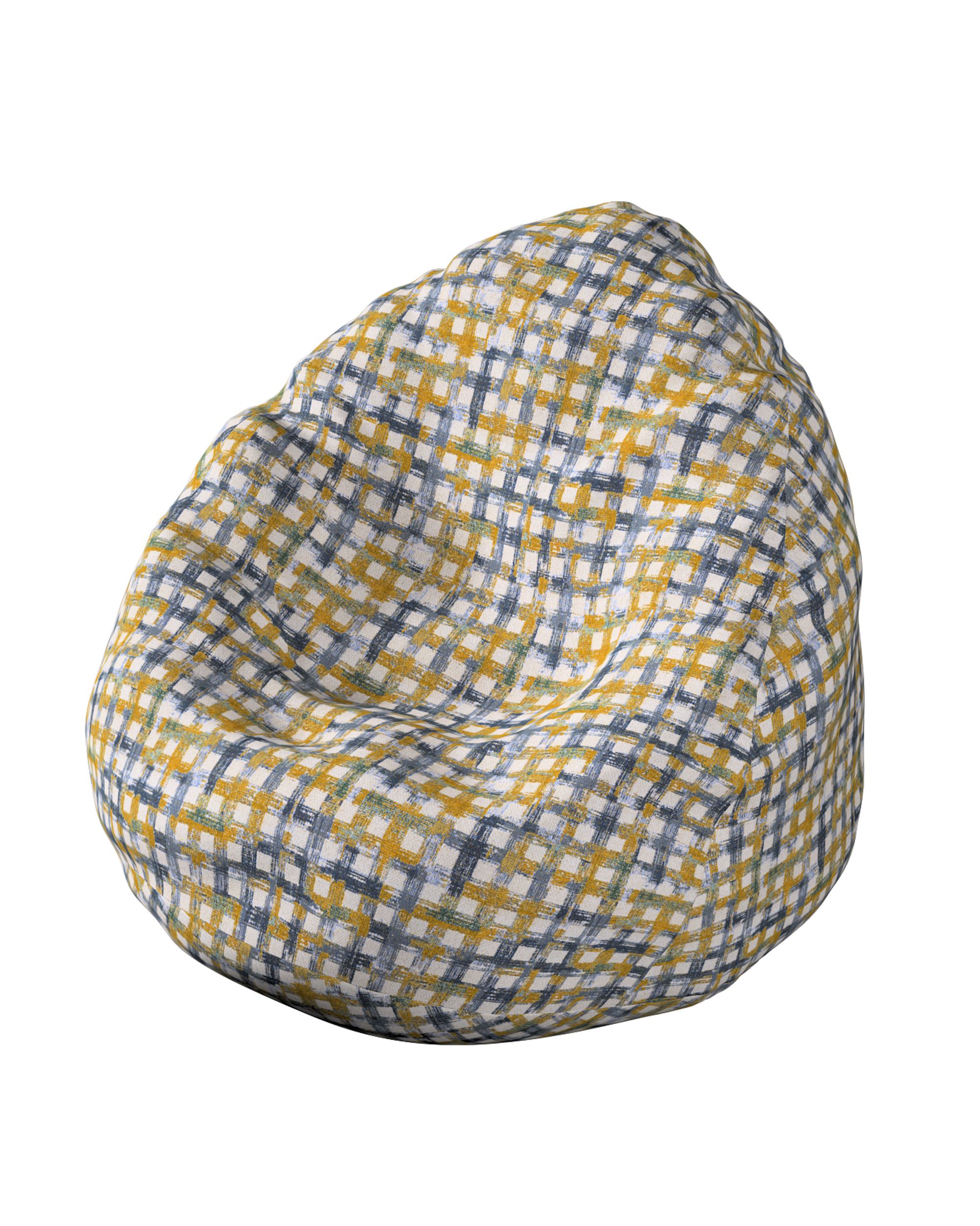 Sitzsack Farbe blau Stoff strukturiert, gemustert