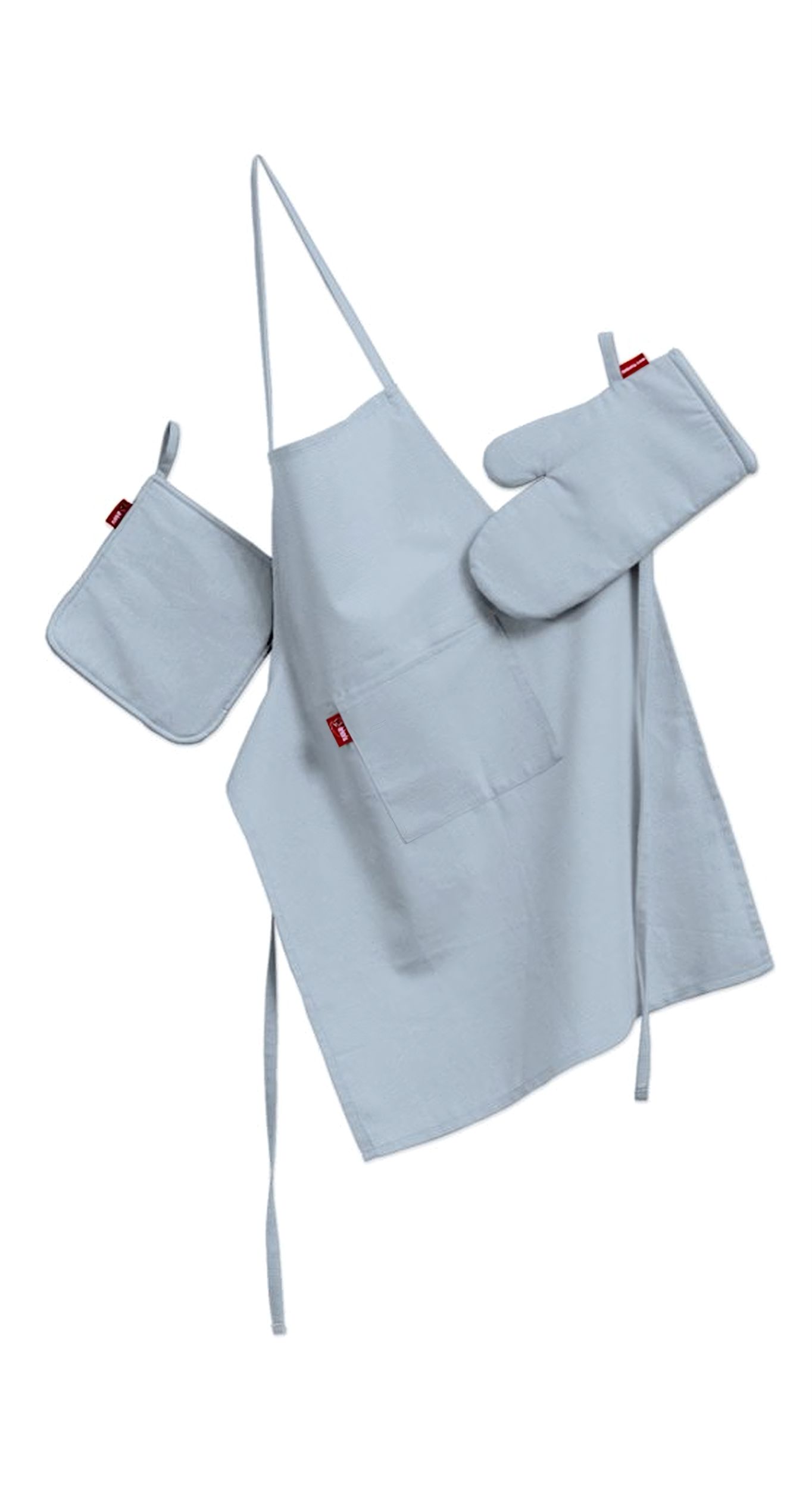 Küchenset: Schürze, Handschuh, Topflappen Farbe blau