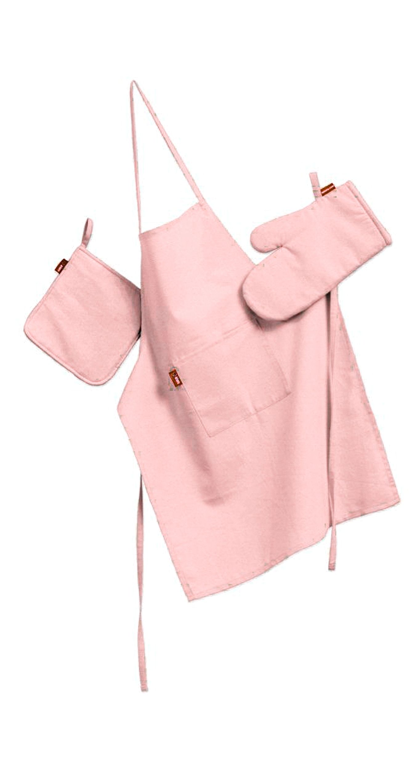 Küchenset: Schürze, Handschuh, Topflappen Farbe rosa