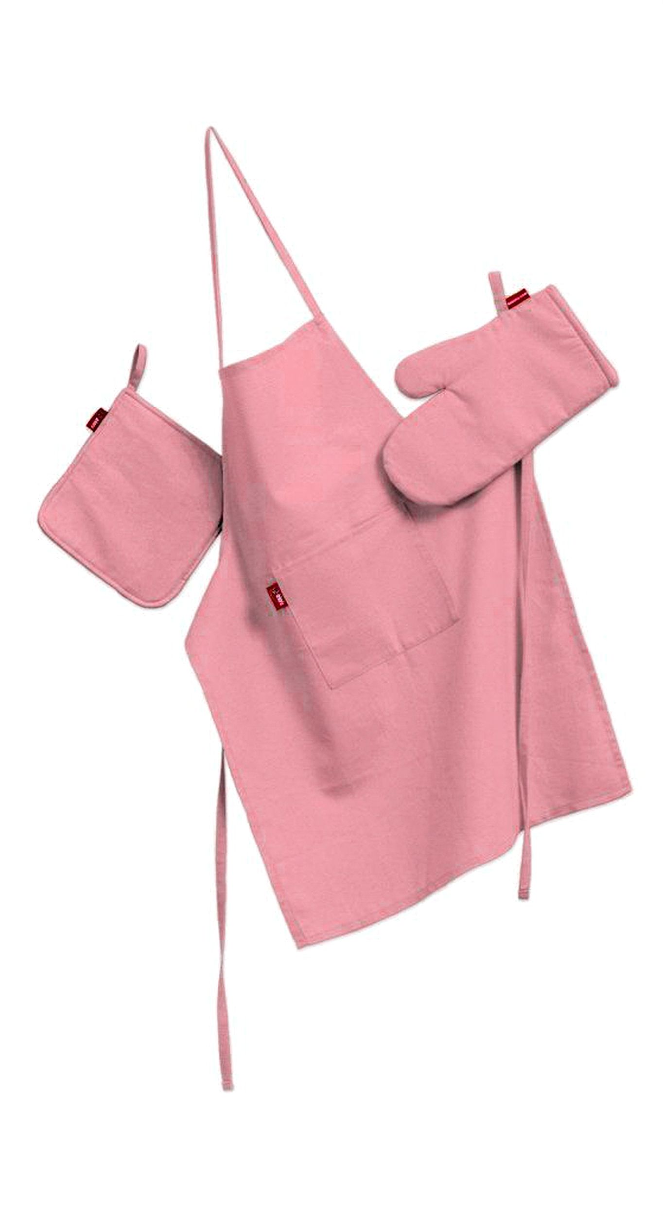 Küchenset: Schürze, Handschuh, Topflappen Farbe rosa