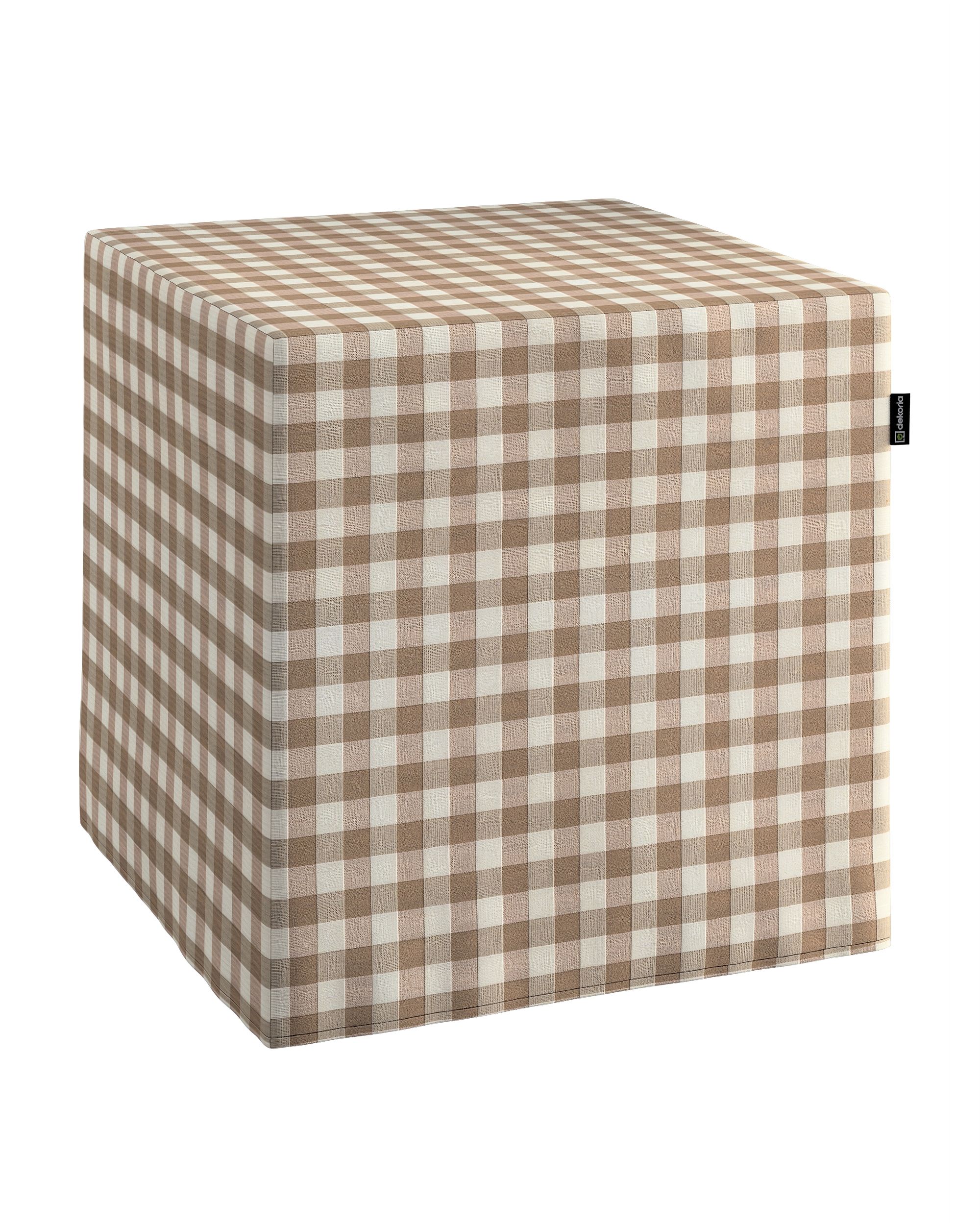Bezug für Sitzwürfel Farbe beige Stoff gemustert