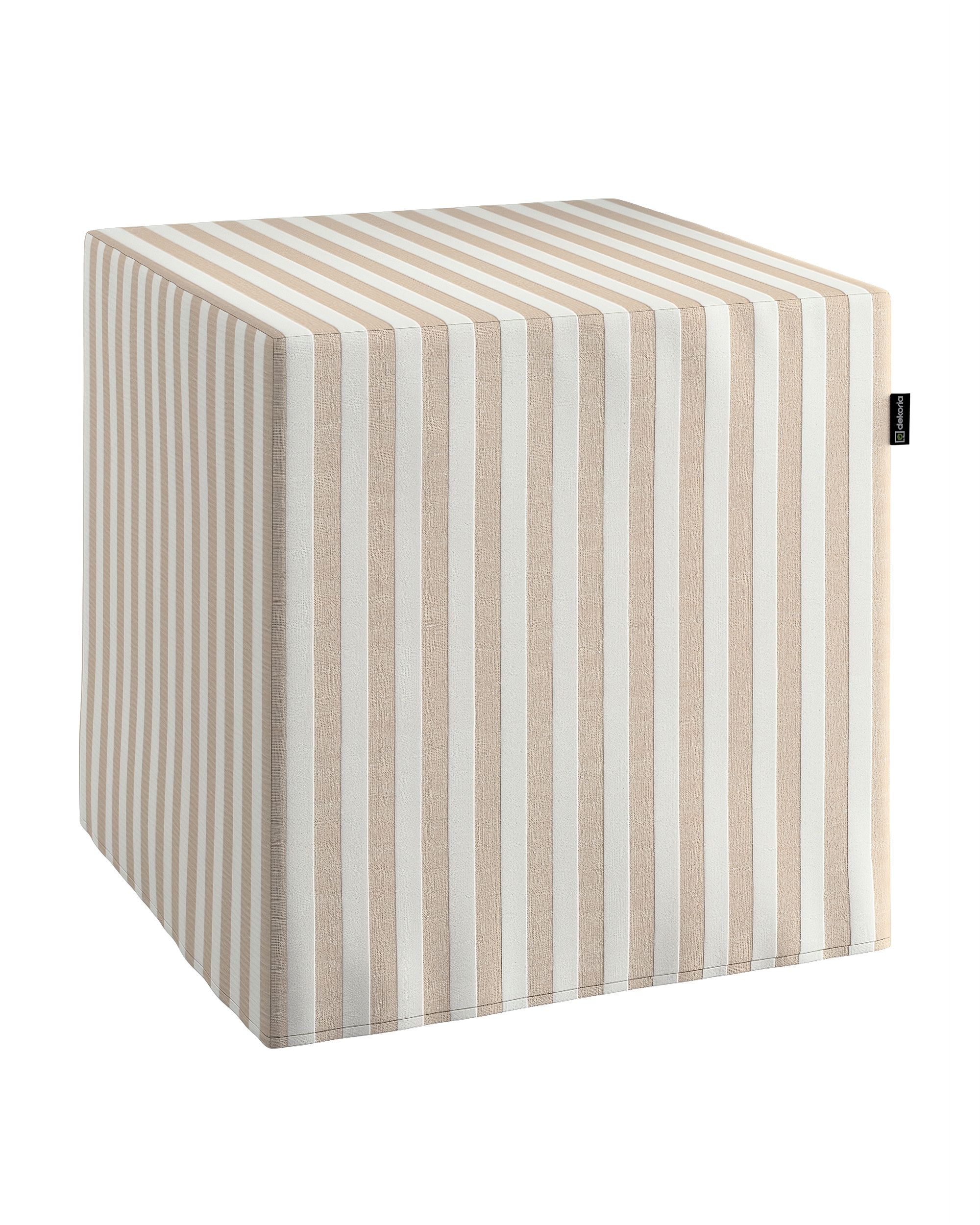 Bezug für Sitzwürfel Farbe beige Stoff gemustert