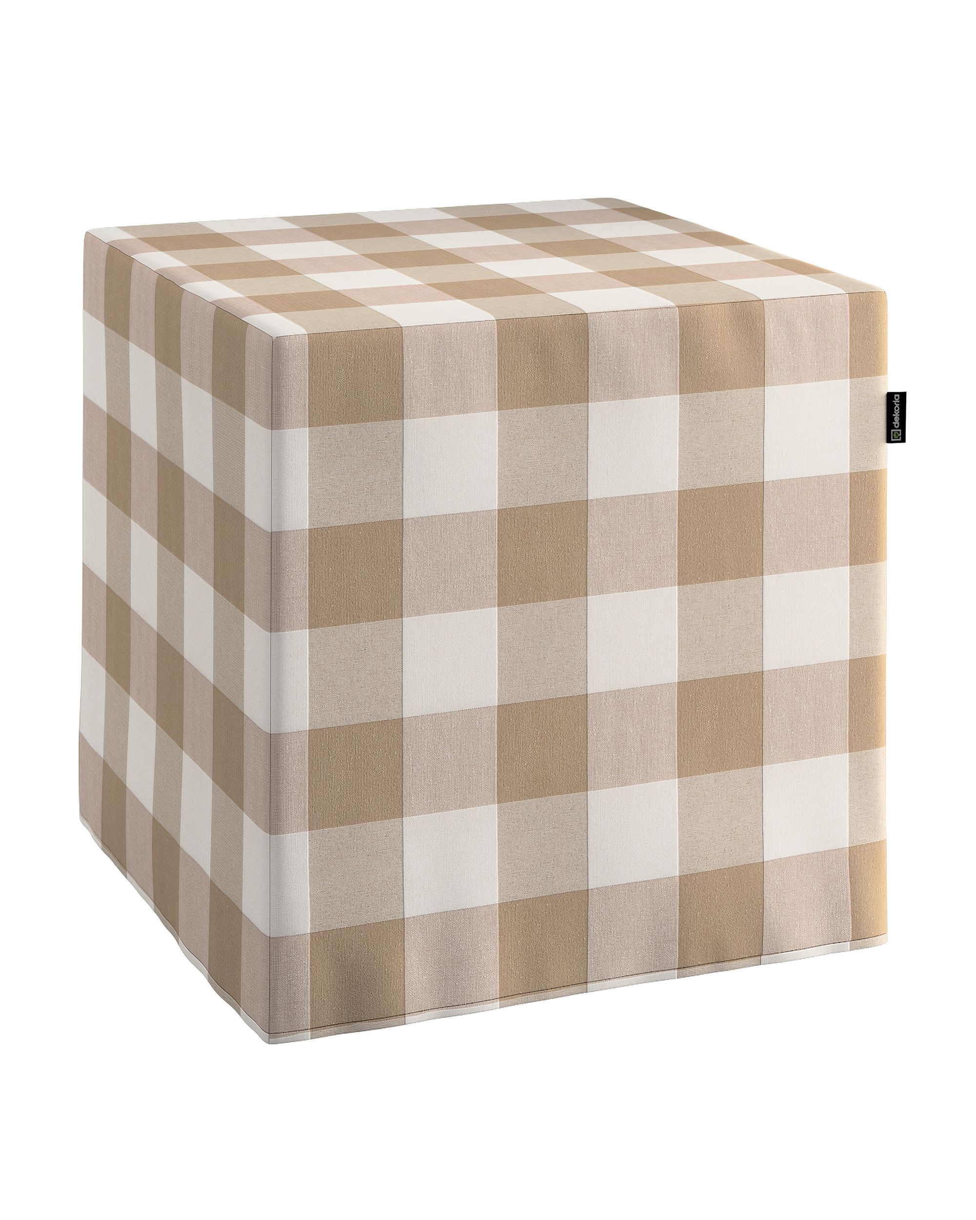 Bezug für Sitzwürfel Farbe beige Stoff gemustert