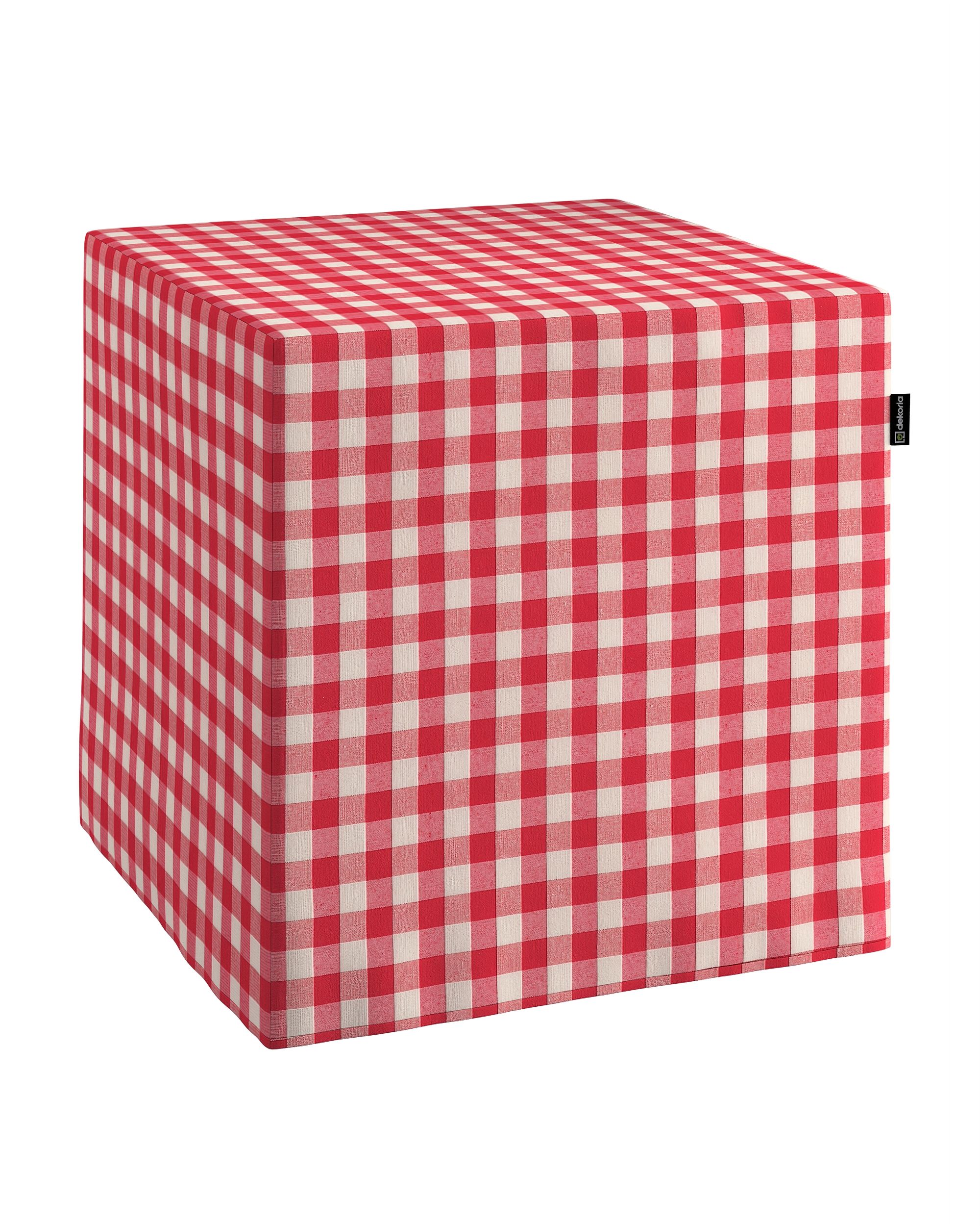 Bezug für Sitzwürfel Farbe rot Stoff gemustert
