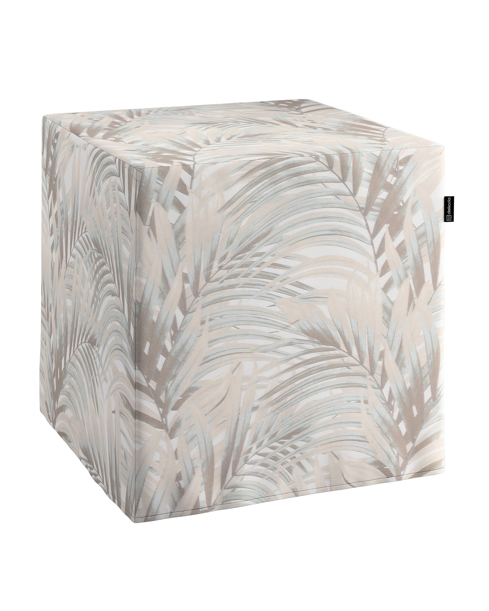Bezug für Sitzwürfel Farbe beige Stoff gemustert