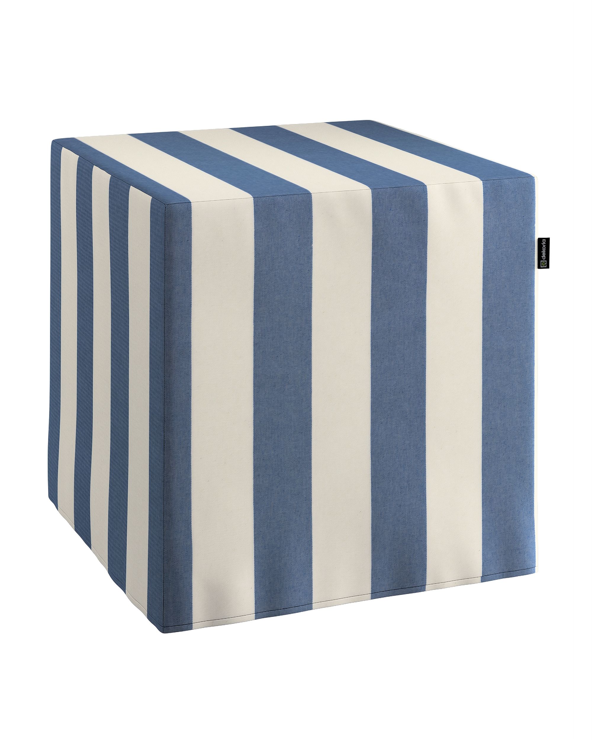 Bezug für Sitzwürfel Farbe blau Stoff gemustert