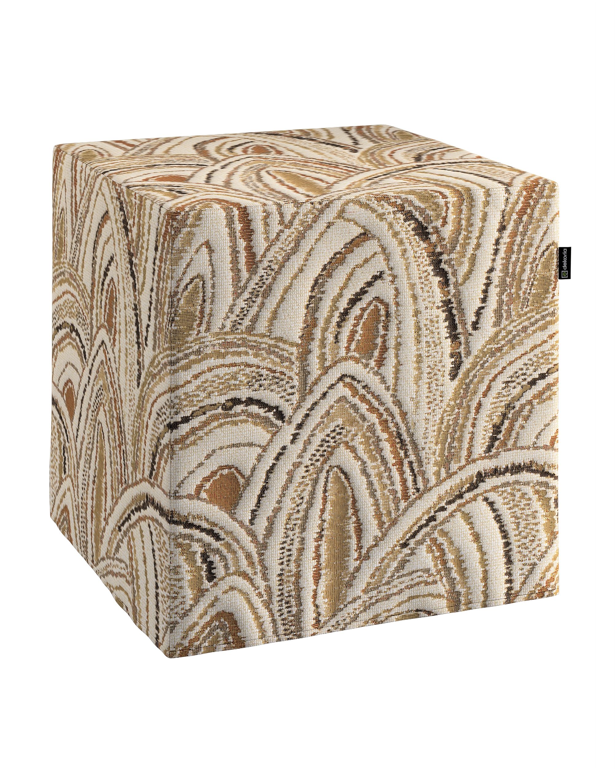 Bezug für Sitzwürfel Farbe beige Stoff strukturiert, gemustert