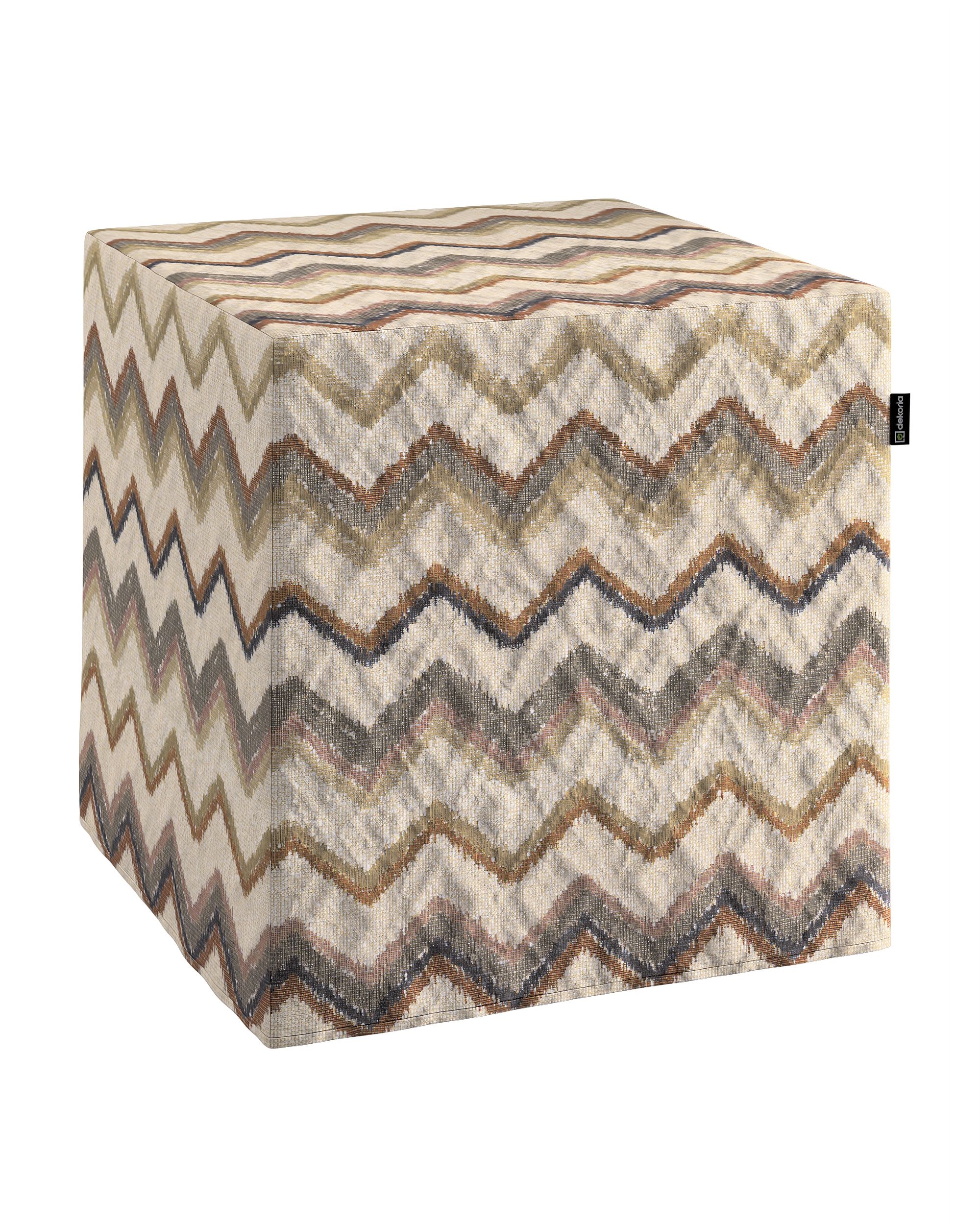 Bezug für Sitzwürfel Farbe beige Stoff strukturiert, gemustert
