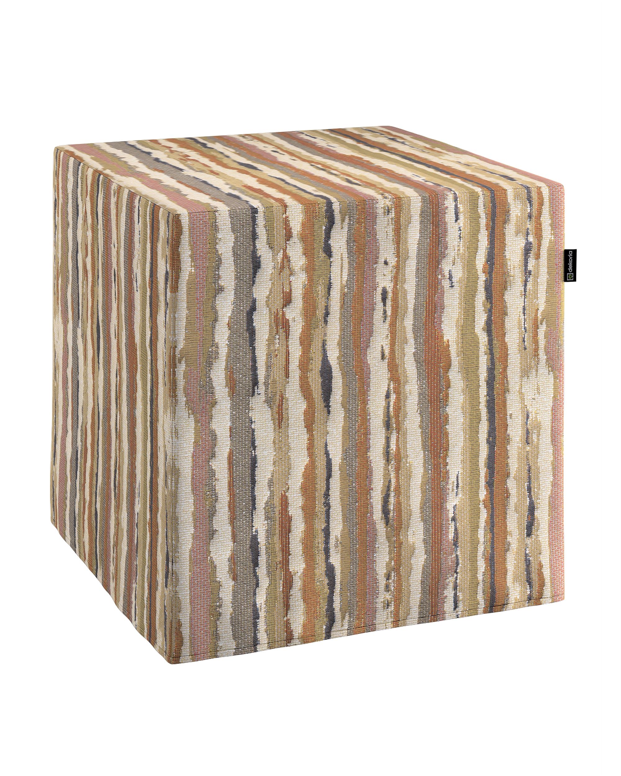 Bezug für Sitzwürfel Farbe beige Stoff strukturiert, gemustert