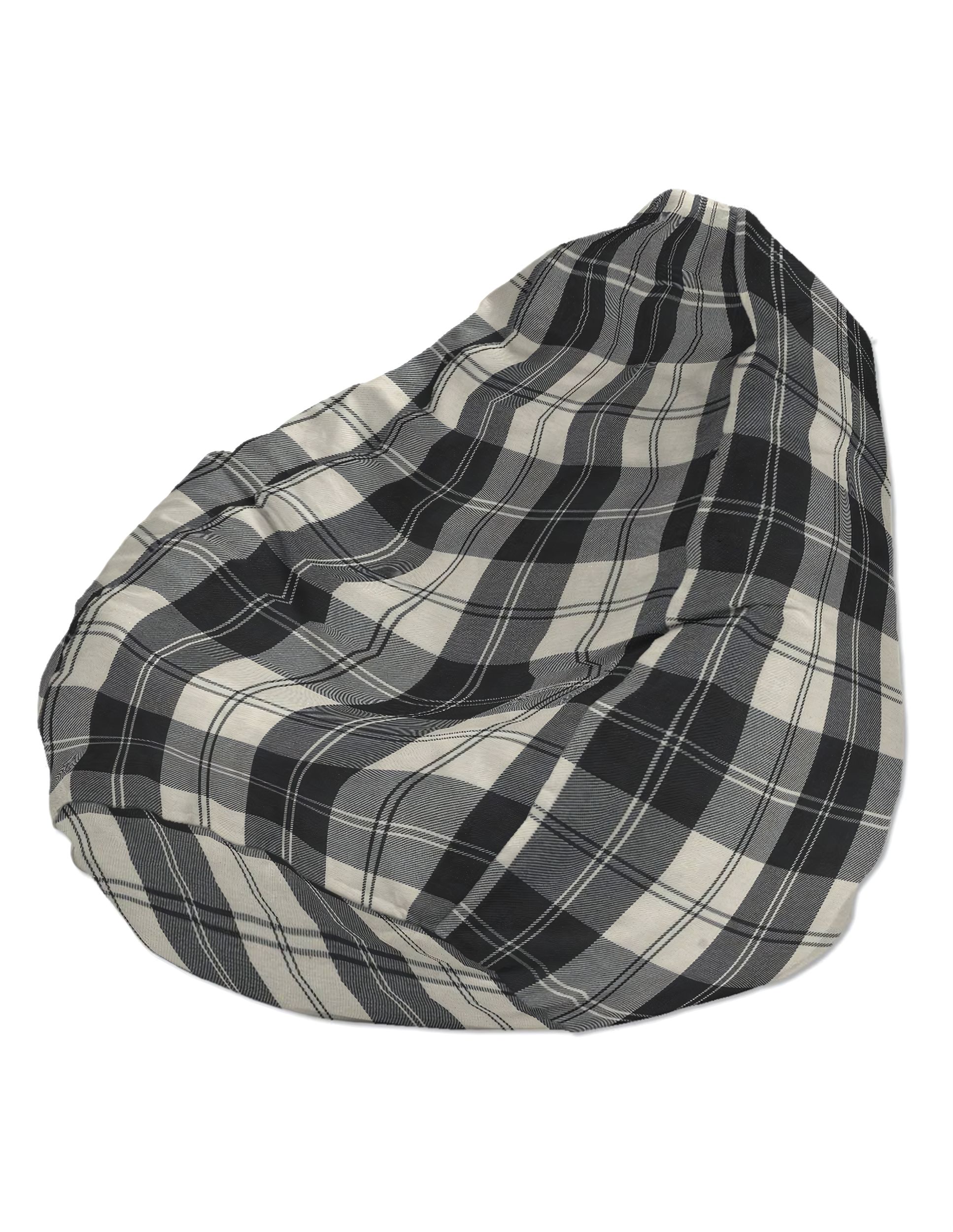Bezug für Sitzsack Farbe schwarz Stoff strukturiert, gemustert