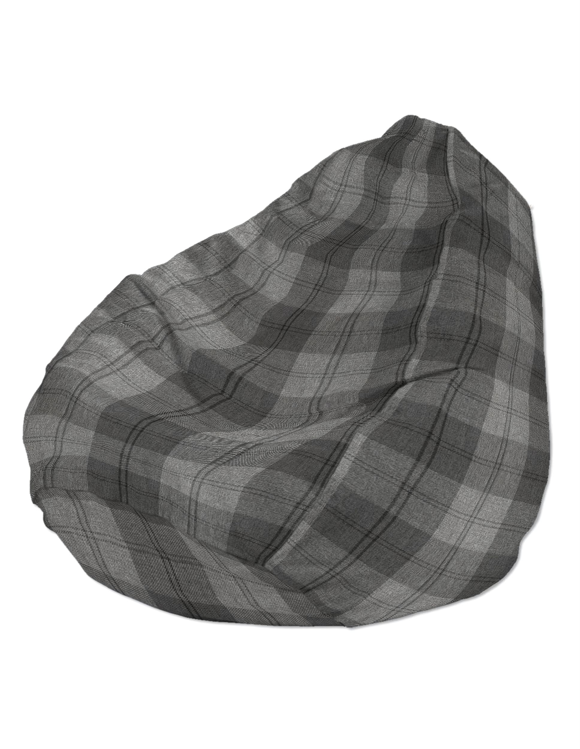 Bezug für Sitzsack Farbe grau Stoff strukturiert, gemustert