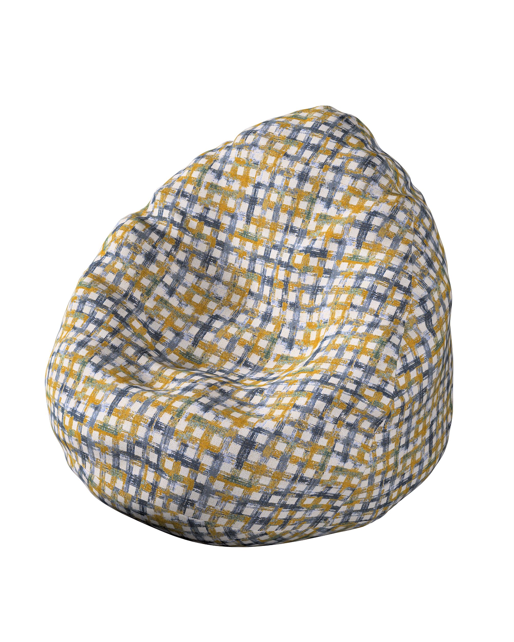 Bezug für Sitzsack Farbe blau Stoff strukturiert, gemustert