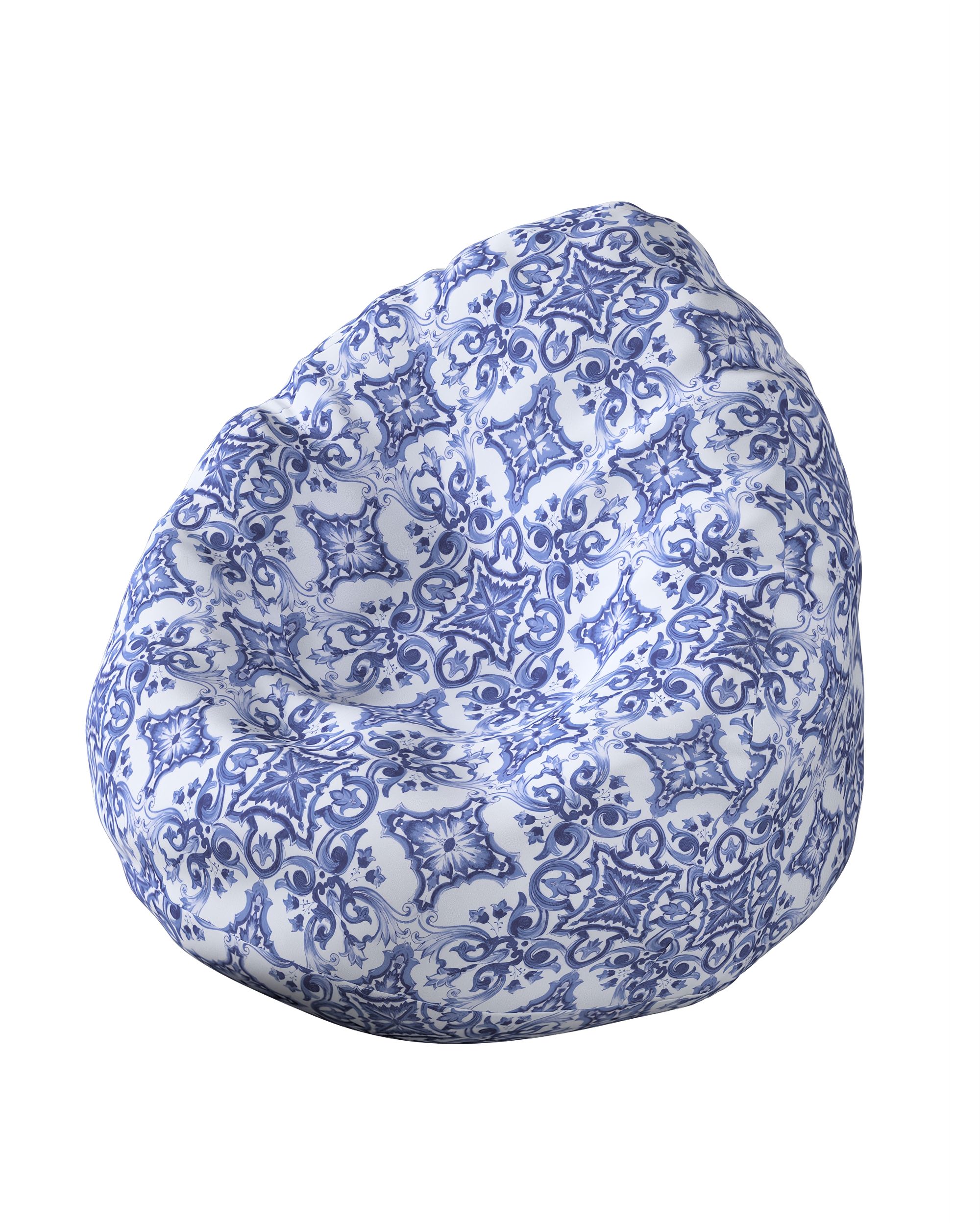 Bezug für Sitzsack Farbe blau Stoff gemustert