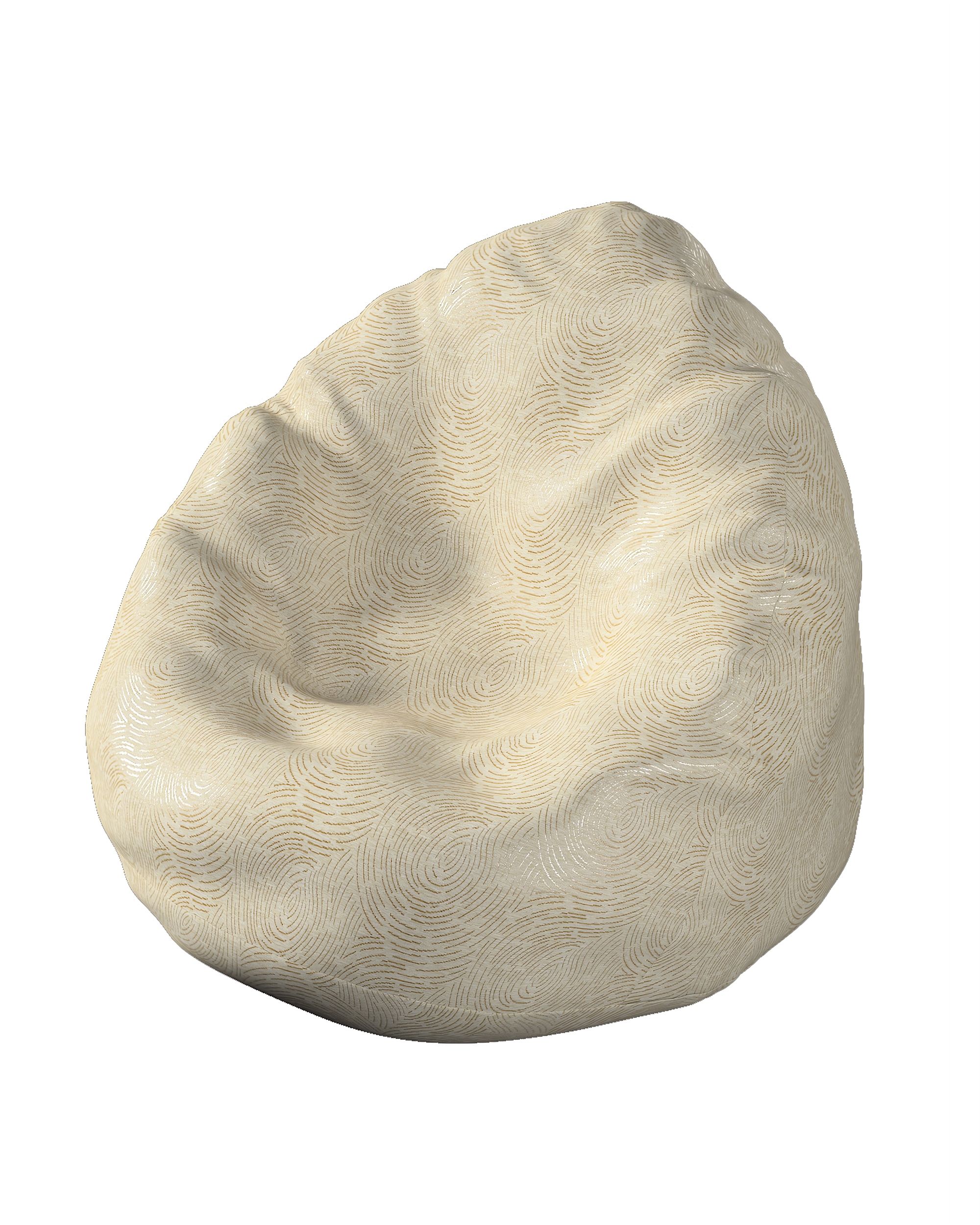 Bezug für Sitzsack Farbe beige Stoff glänzend, strukturiert, gemustert