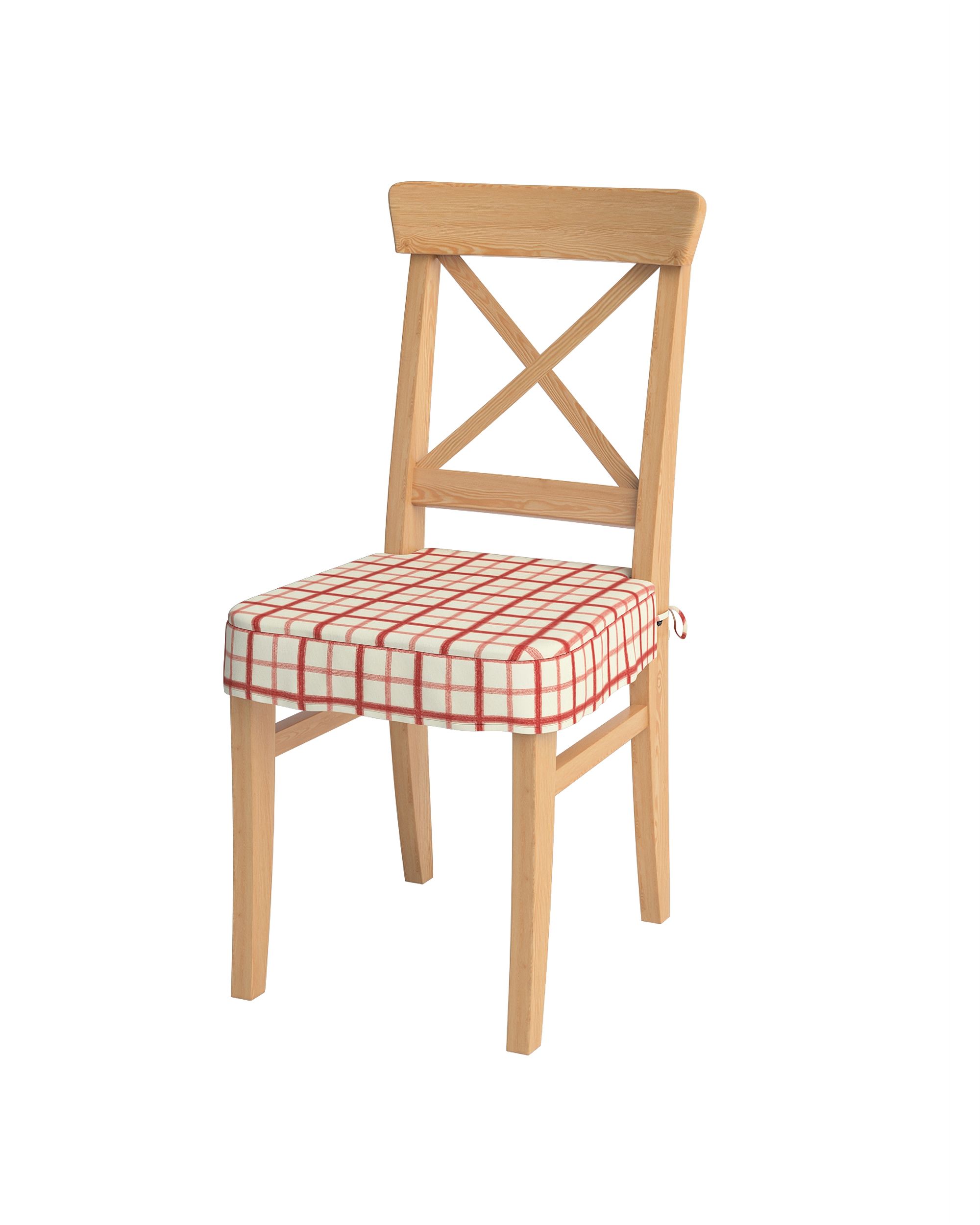 Sitzkissen geeignet für das Ikea Modell Ingolf Farbe rot Stoff gemustert