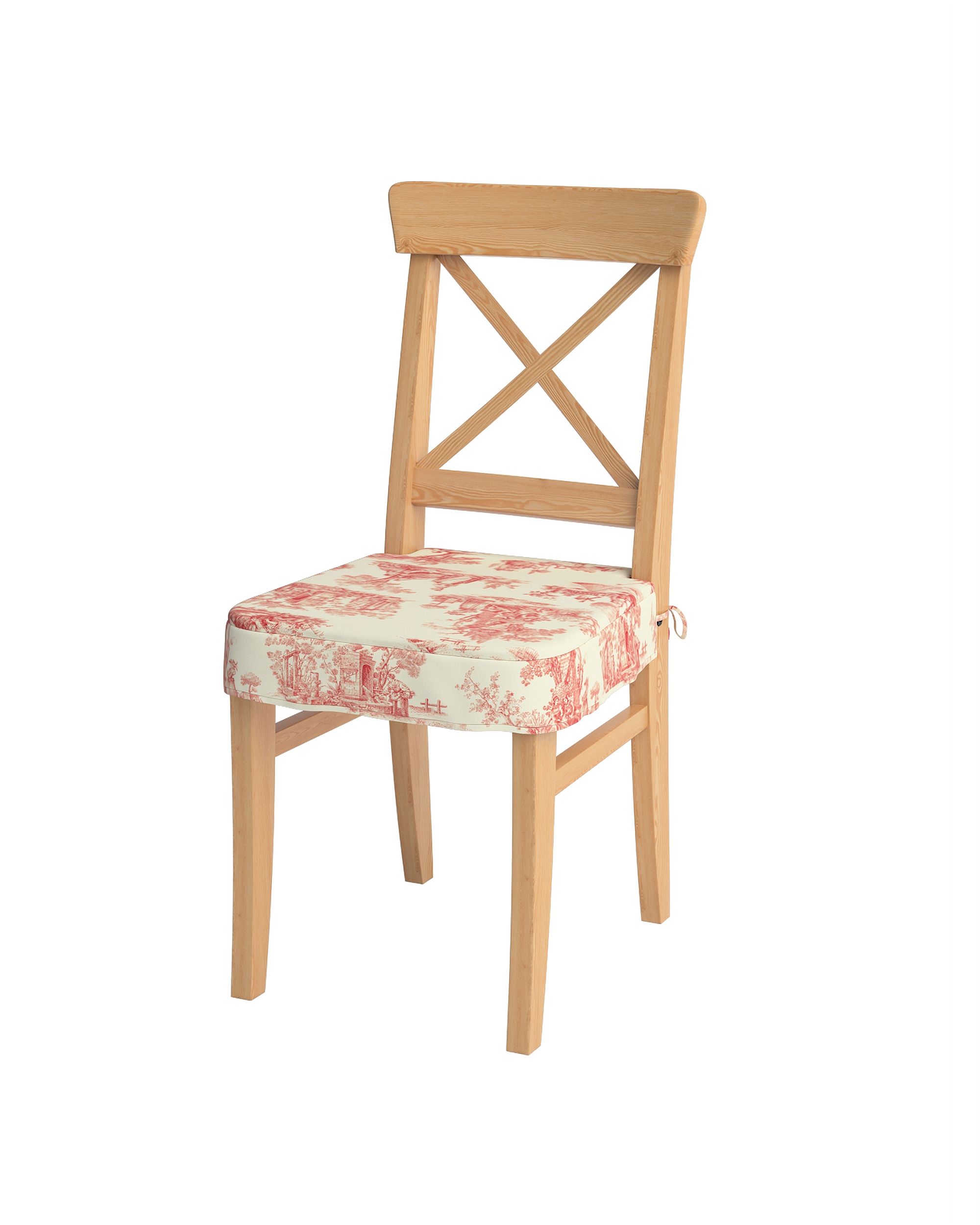 Sitzkissen geeignet für das Ikea Modell Ingolf Farbe rot Stoff gemustert