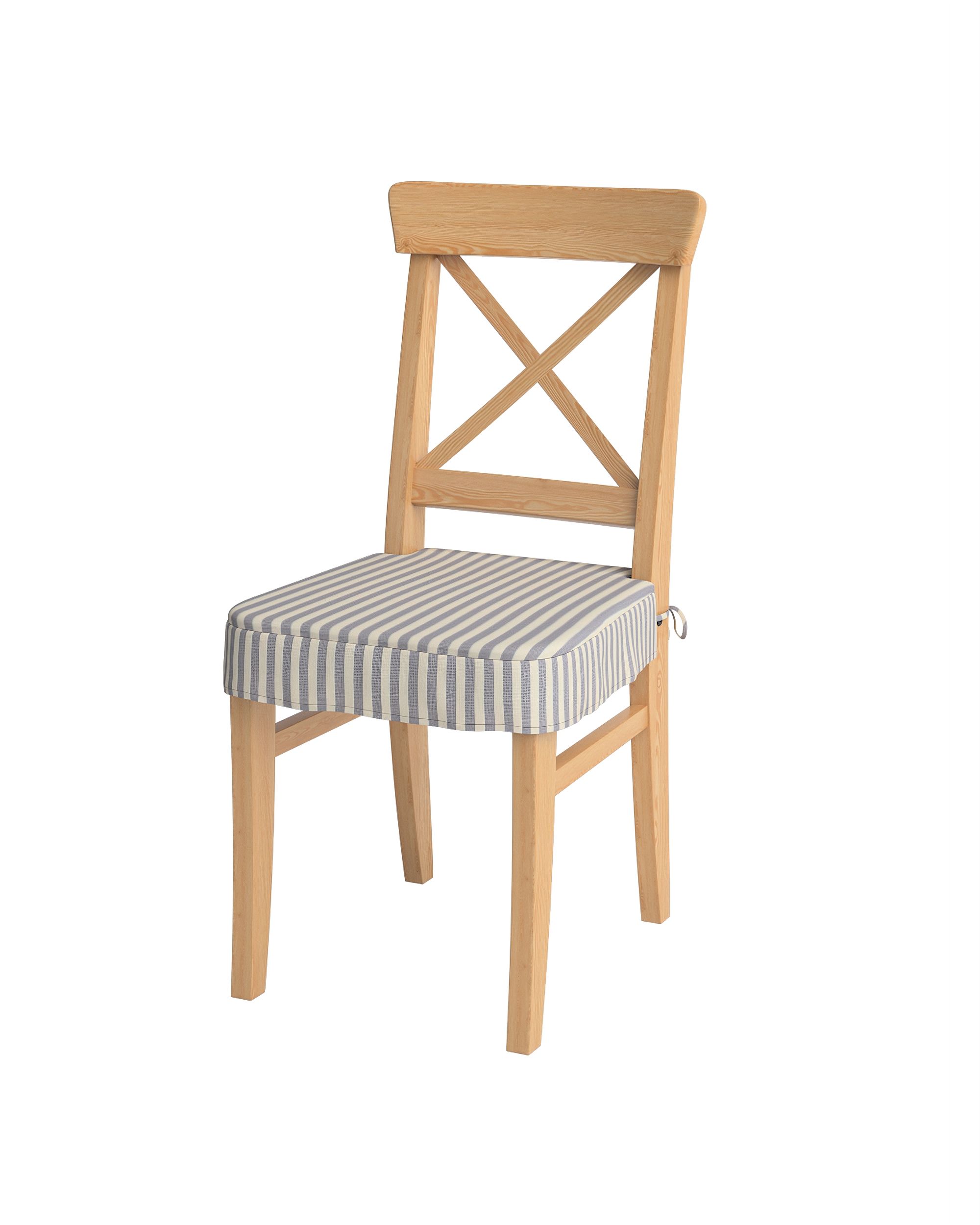 Sitzkissen geeignet für das Ikea Modell Ingolf Farbe dunkelblau Stoff gemustert