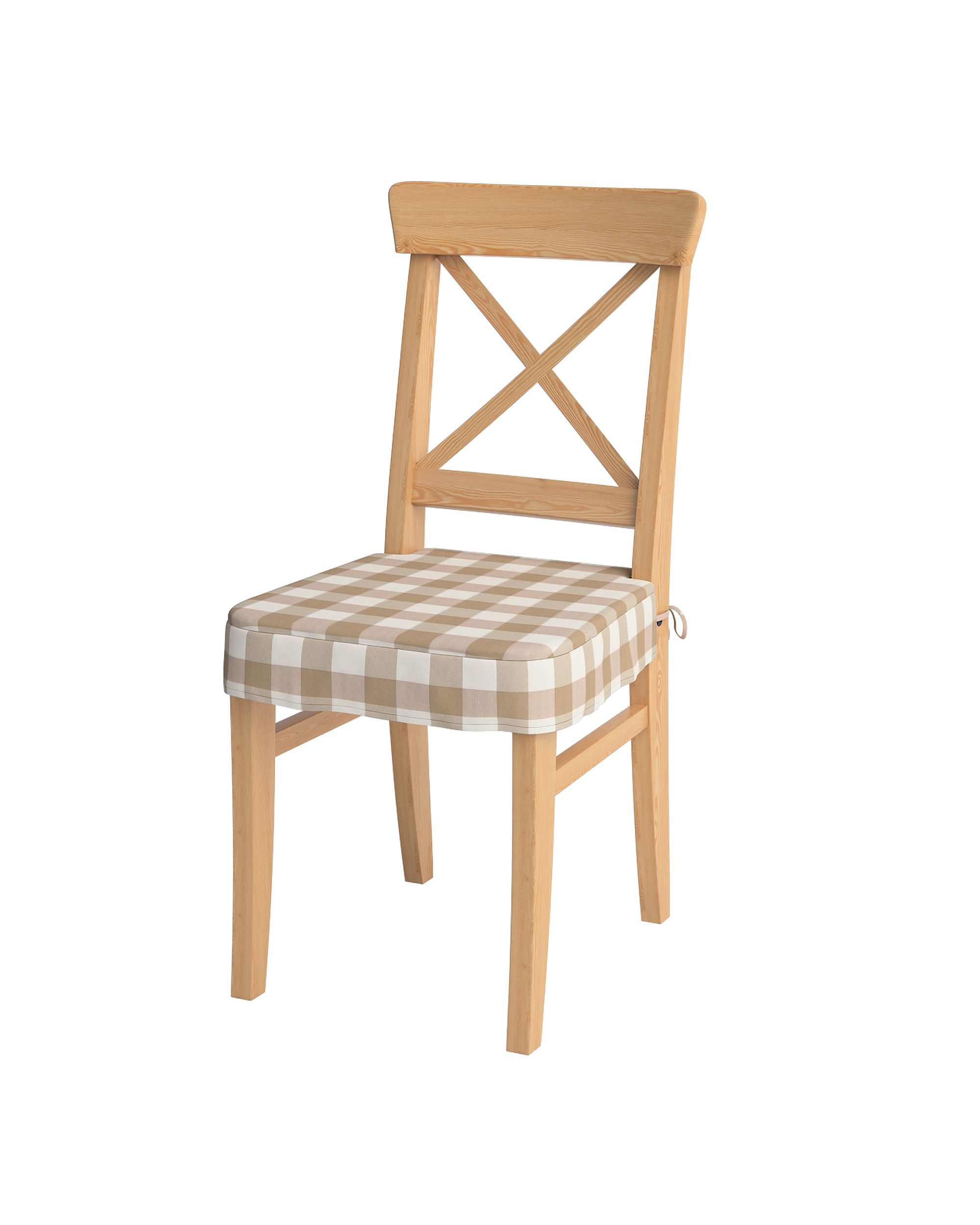 Sitzkissen geeignet für das Ikea Modell Ingolf Farbe beige Stoff gemustert
