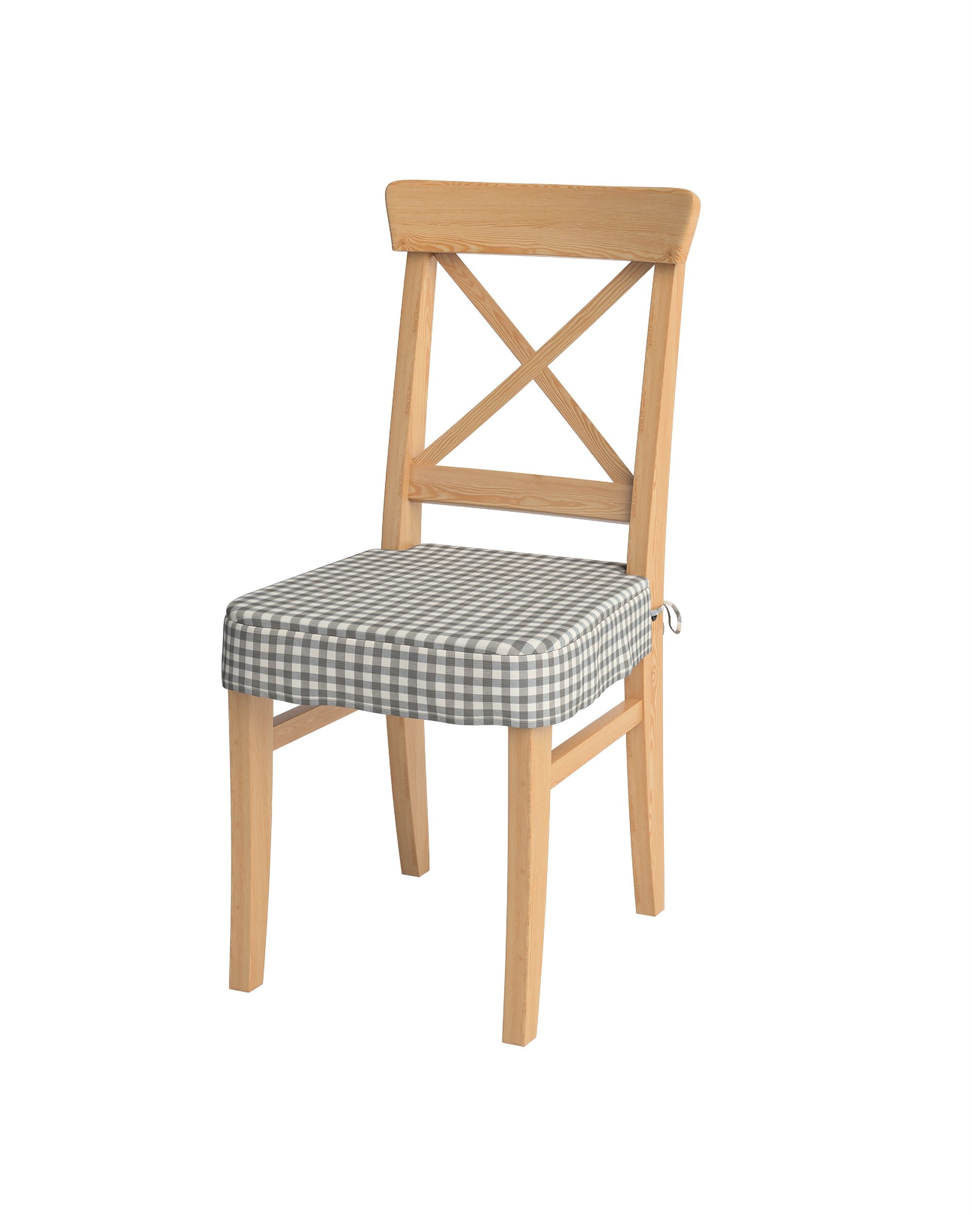 Sitzkissen geeignet für das Ikea Modell Ingolf Farbe grau Stoff gemustert