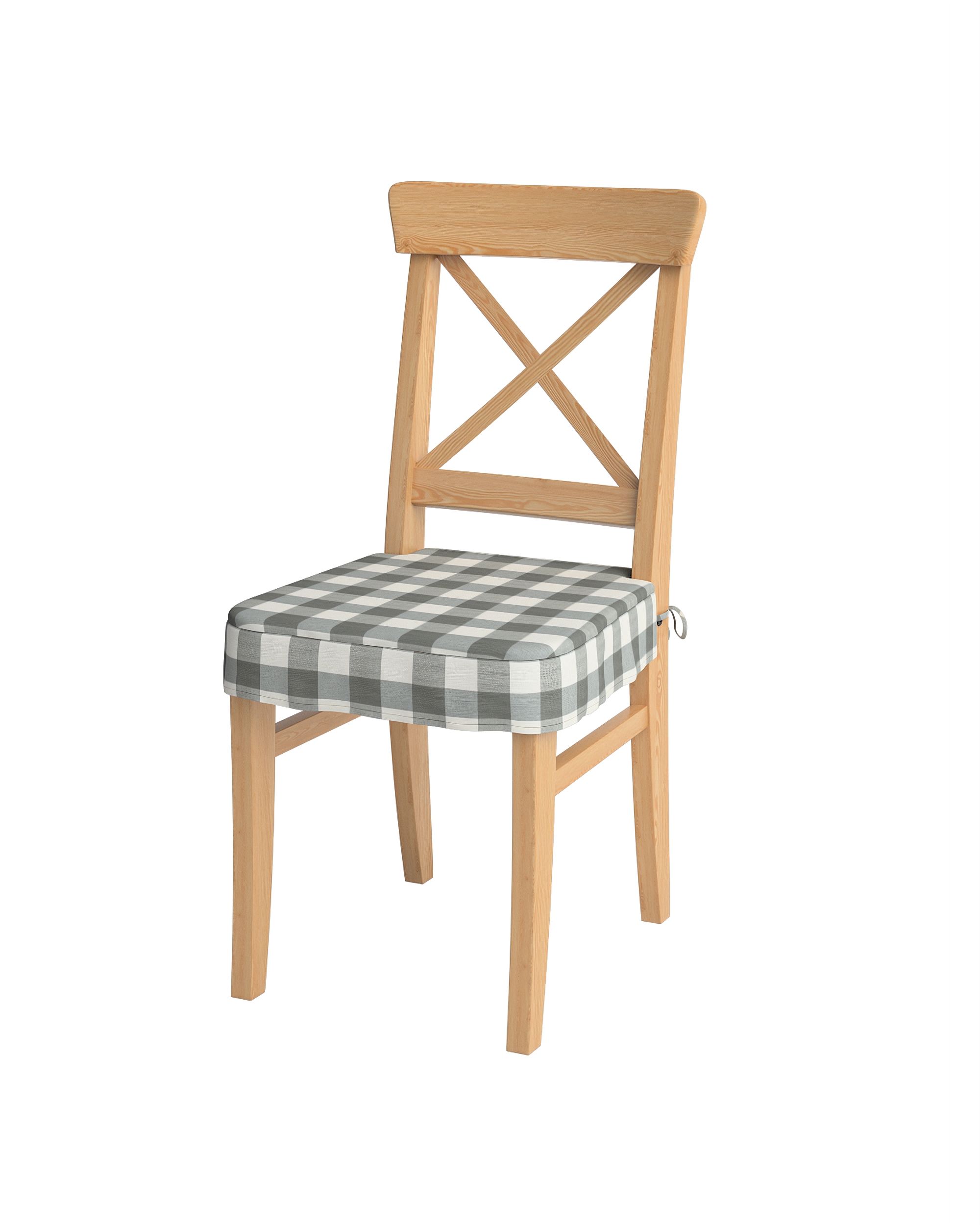 Sitzkissen geeignet für das Ikea Modell Ingolf Farbe grau Stoff gemustert