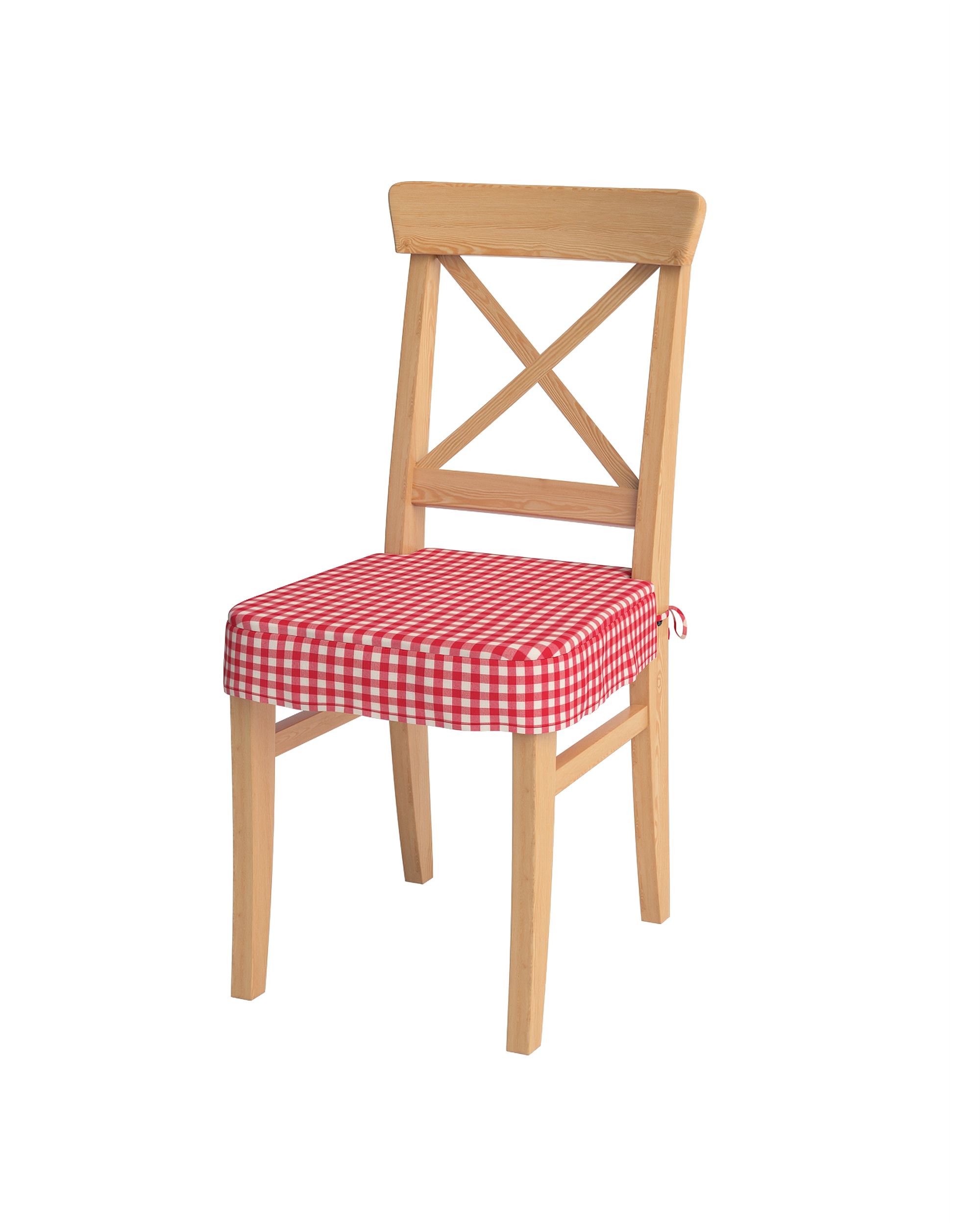 Sitzkissen geeignet für das Ikea Modell Ingolf Farbe rot Stoff gemustert