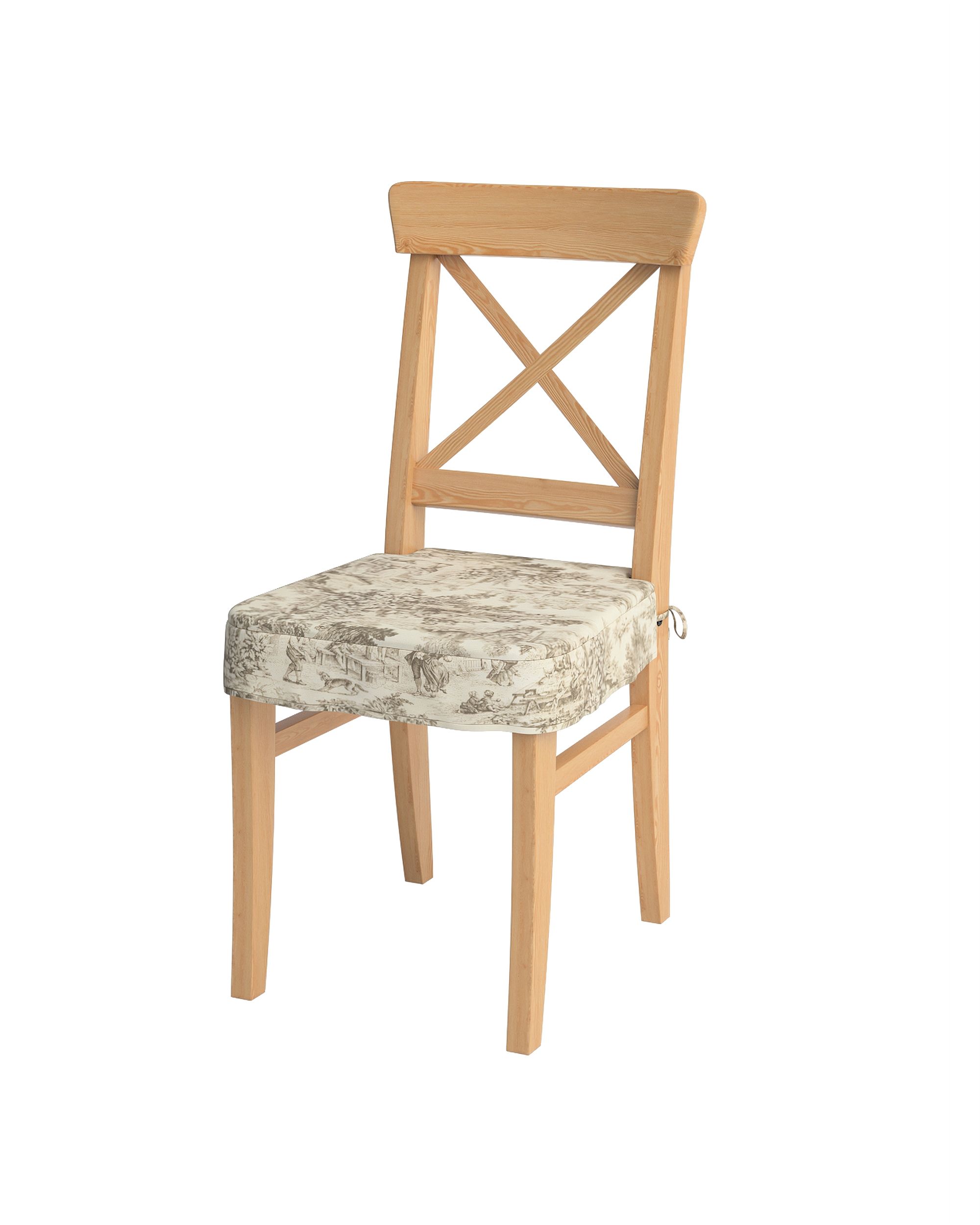 Sitzkissen geeignet für das Ikea Modell Ingolf Farbe braun Stoff gemustert