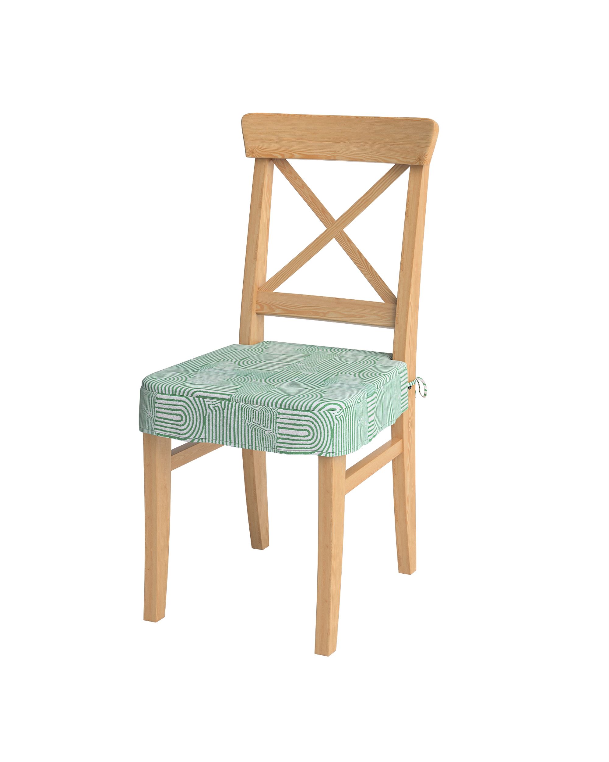 Sitzkissen geeignet für das Ikea Modell Ingolf Farbe grün Stoff strukturiert, gemustert