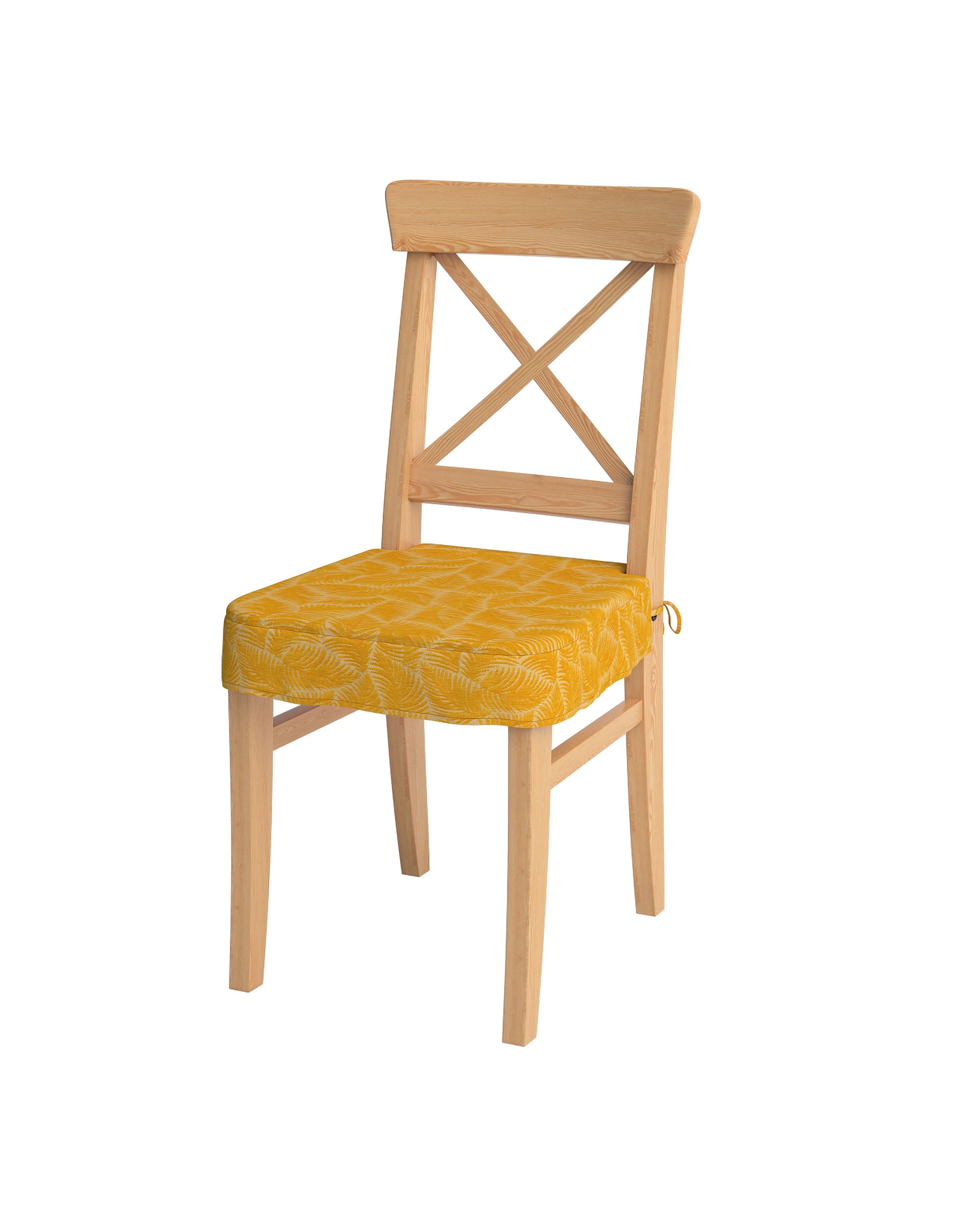 Sitzkissen geeignet für das Ikea Modell Ingolf Farbe gelb Stoff strukturiert, gemustert