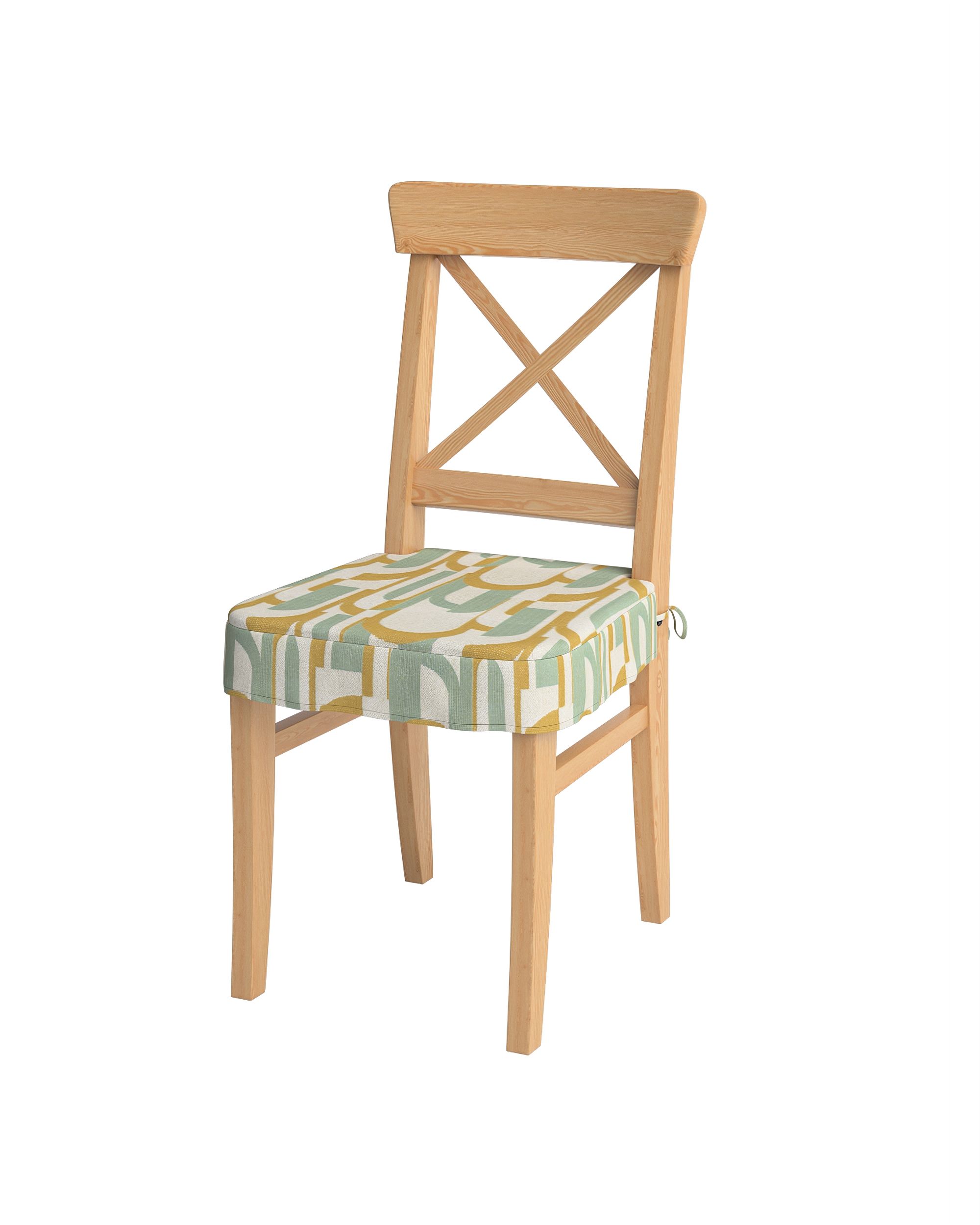 Sitzkissen geeignet für das Ikea Modell Ingolf Farbe grün Stoff strukturiert, gemustert