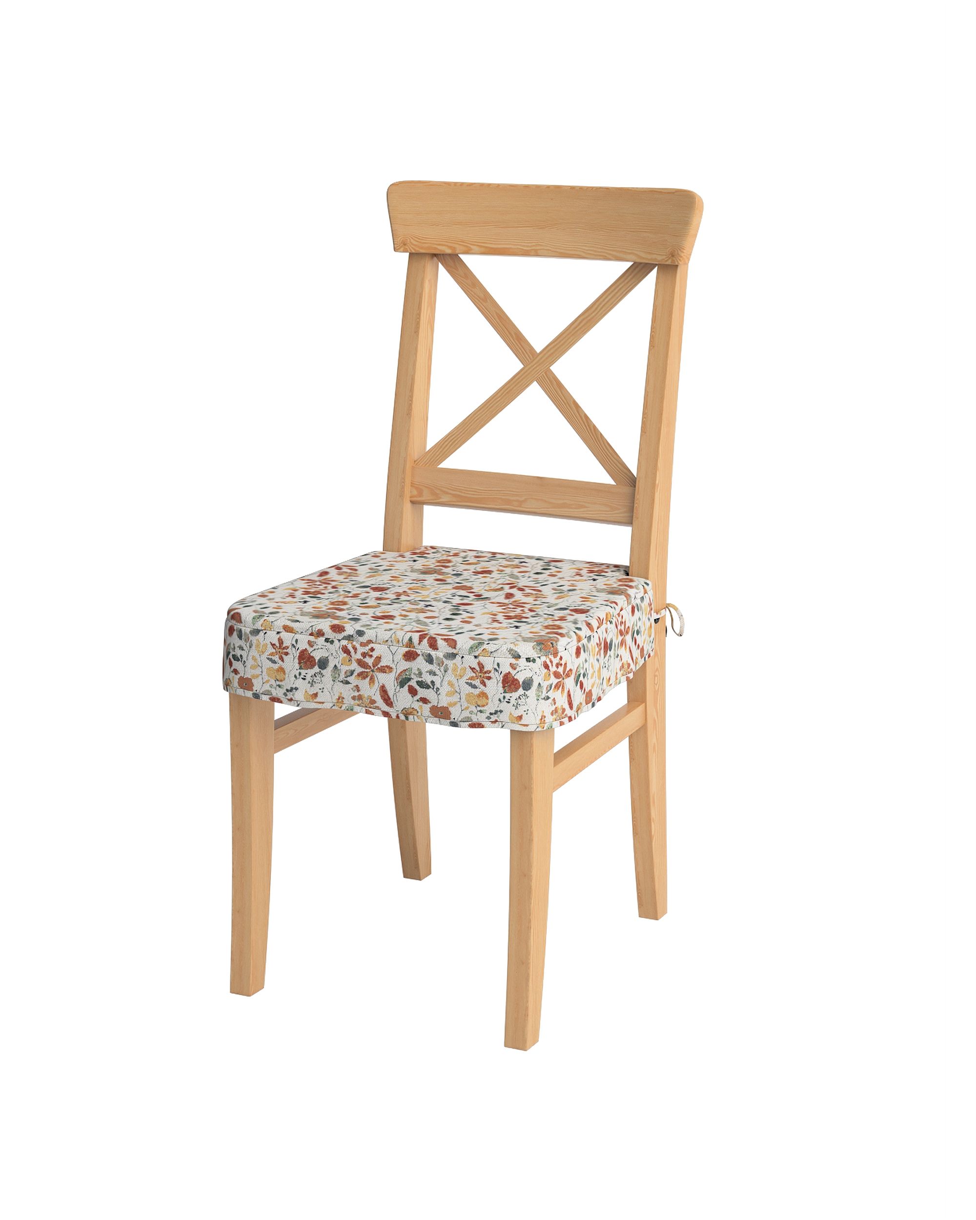Sitzkissen geeignet für das Ikea Modell Ingolf Farbe orange Stoff strukturiert, gemustert