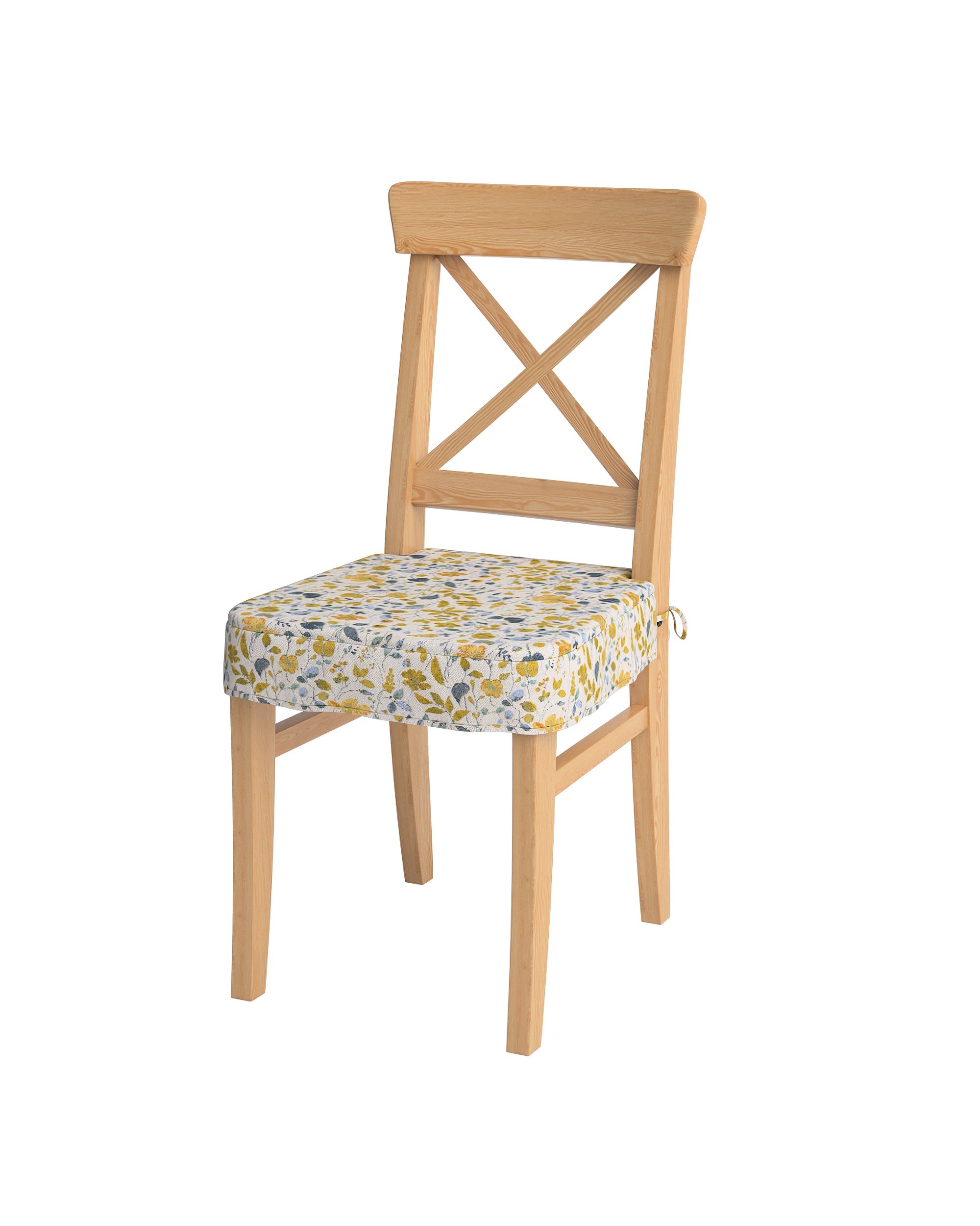 Sitzkissen geeignet für das Ikea Modell Ingolf Farbe gelb Stoff strukturiert, gemustert