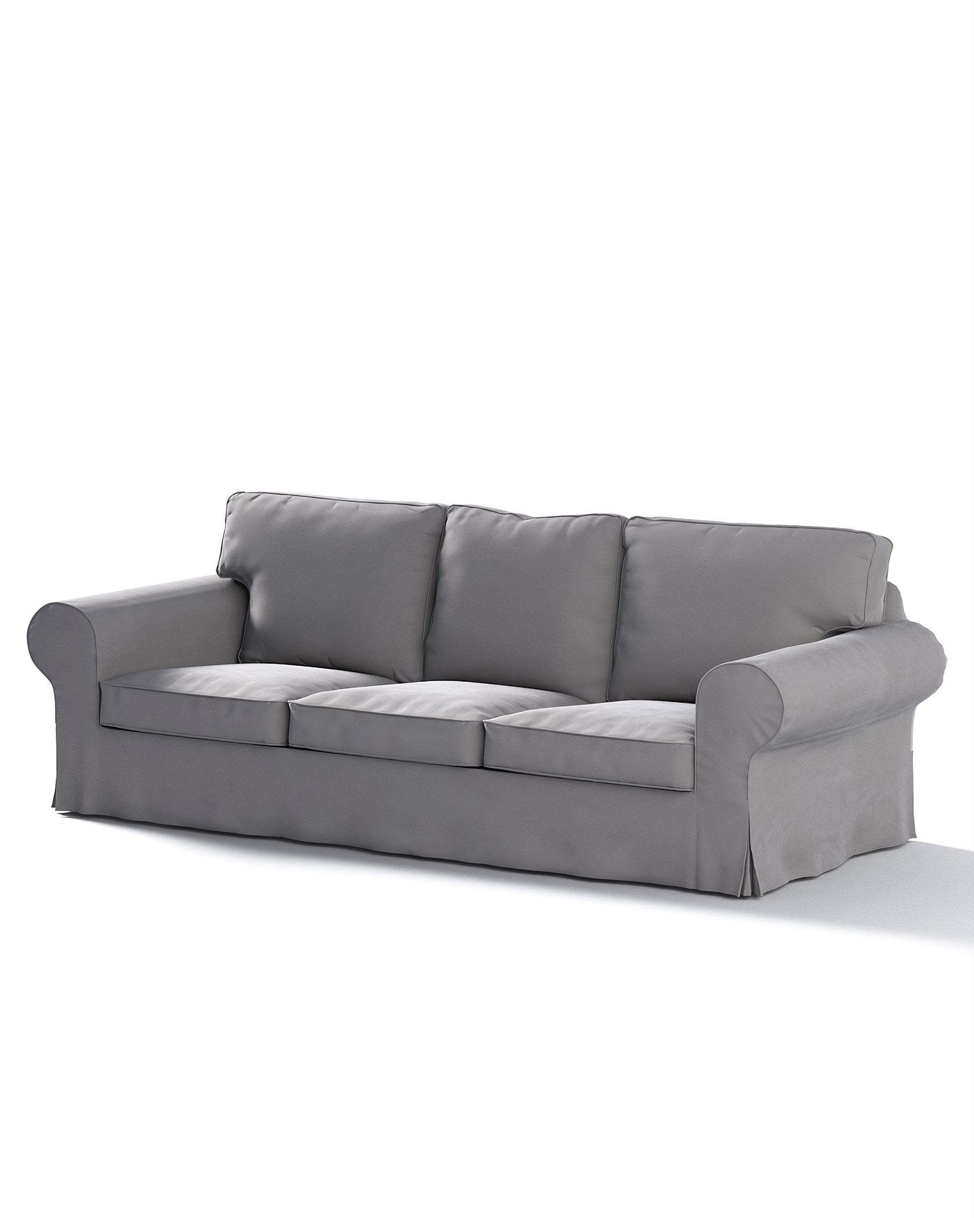 Bezug für Ektorp 3-Sitzer Sofa nicht ausklappbar Farbe grau Stoff glänzend, samt