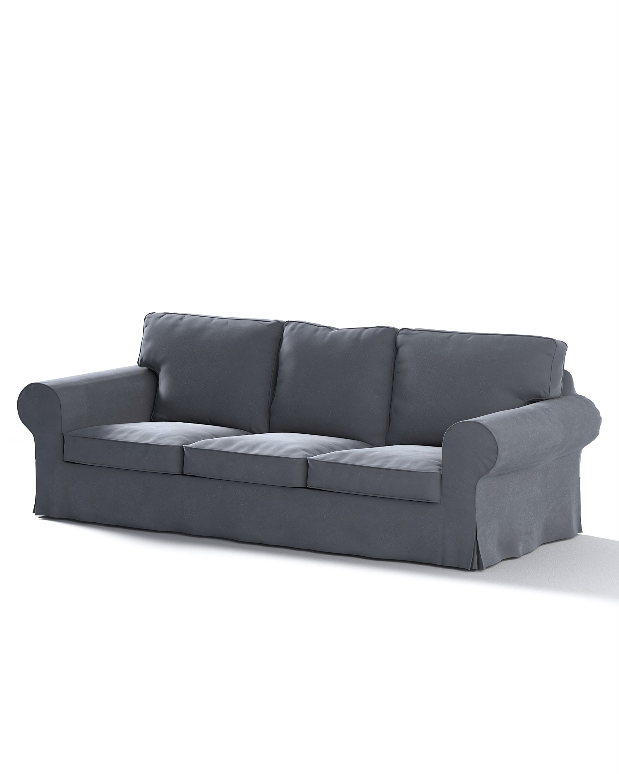 Bezug für Ektorp 3-Sitzer Sofa nicht ausklappbar Farbe grau Stoff glänzend, samt