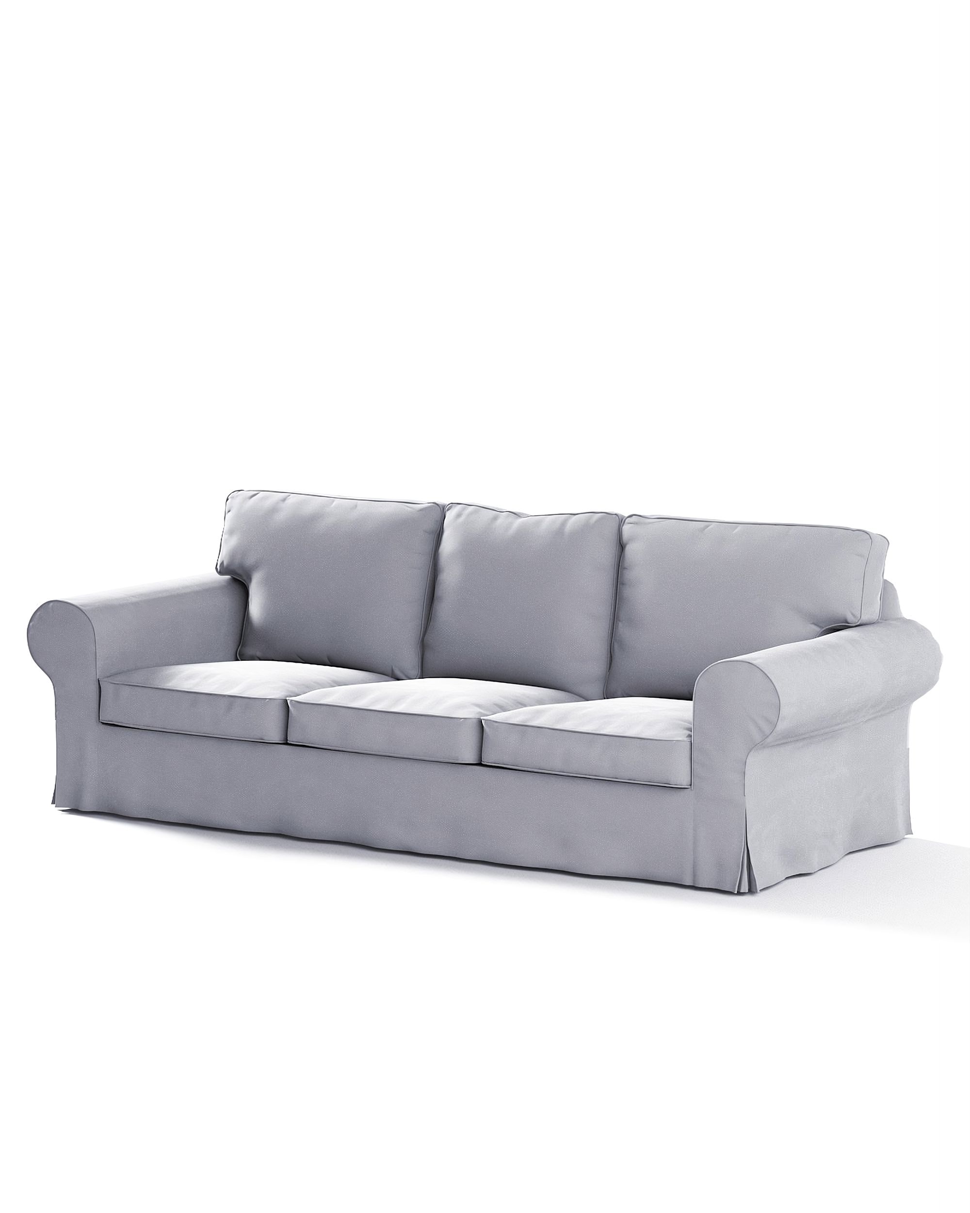 Bezug für Ektorp 3-Sitzer Sofa nicht ausklappbar Farbe grau Stoff glänzend, samt