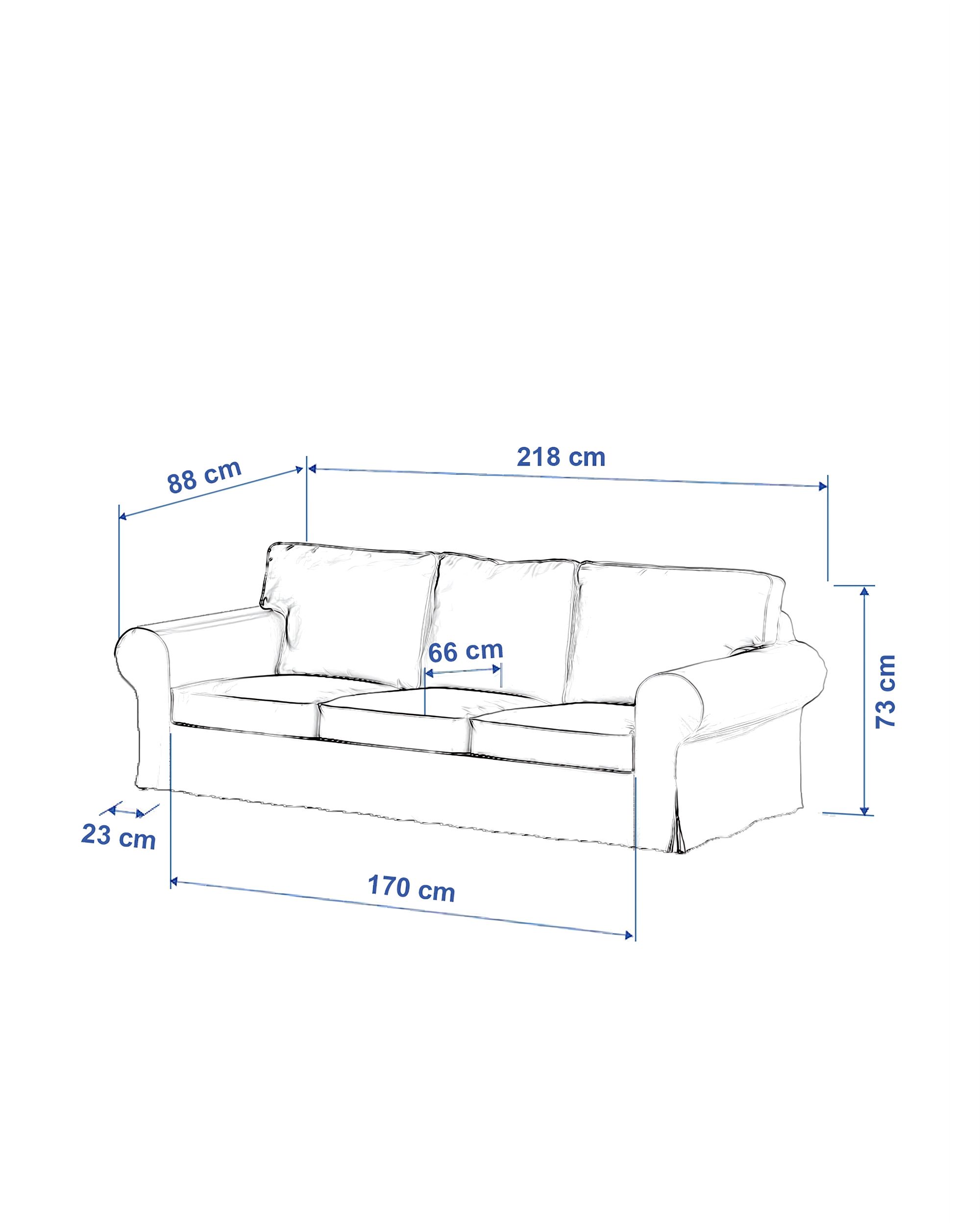 Bezug für Ektorp 3-Sitzer Sofa nicht ausklappbar Farbe beige Stoff glänzend, samt